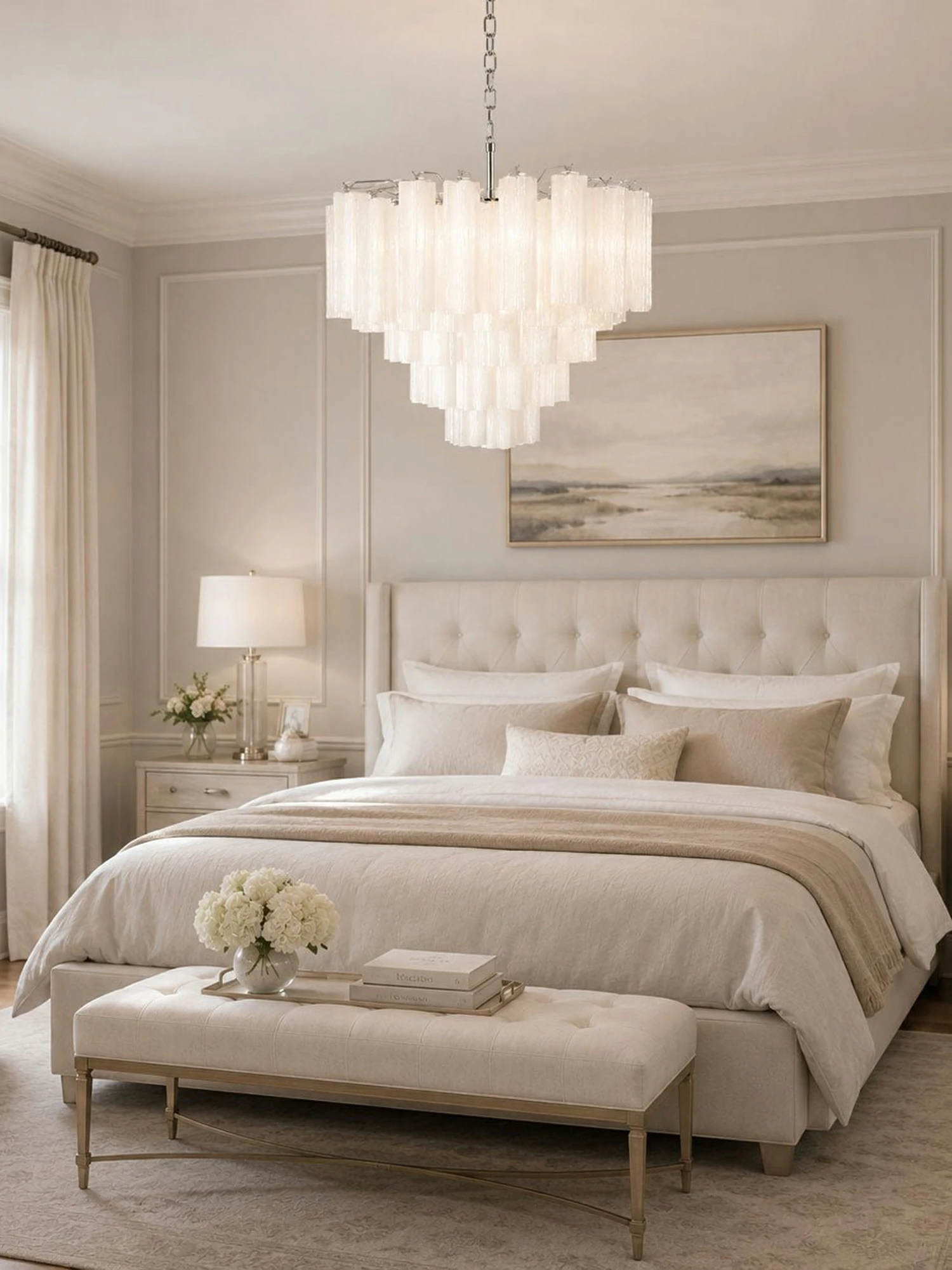 Frosted Glass Cascade Chandelier - Image 2