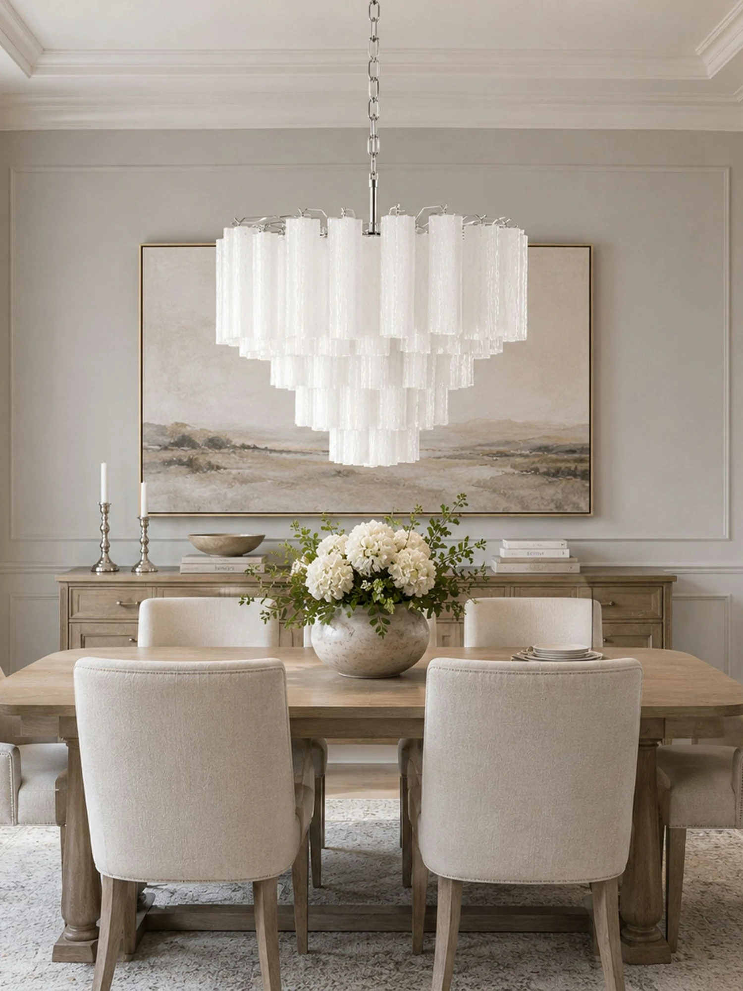 Frosted Glass Cascade Chandelier - Image 11
