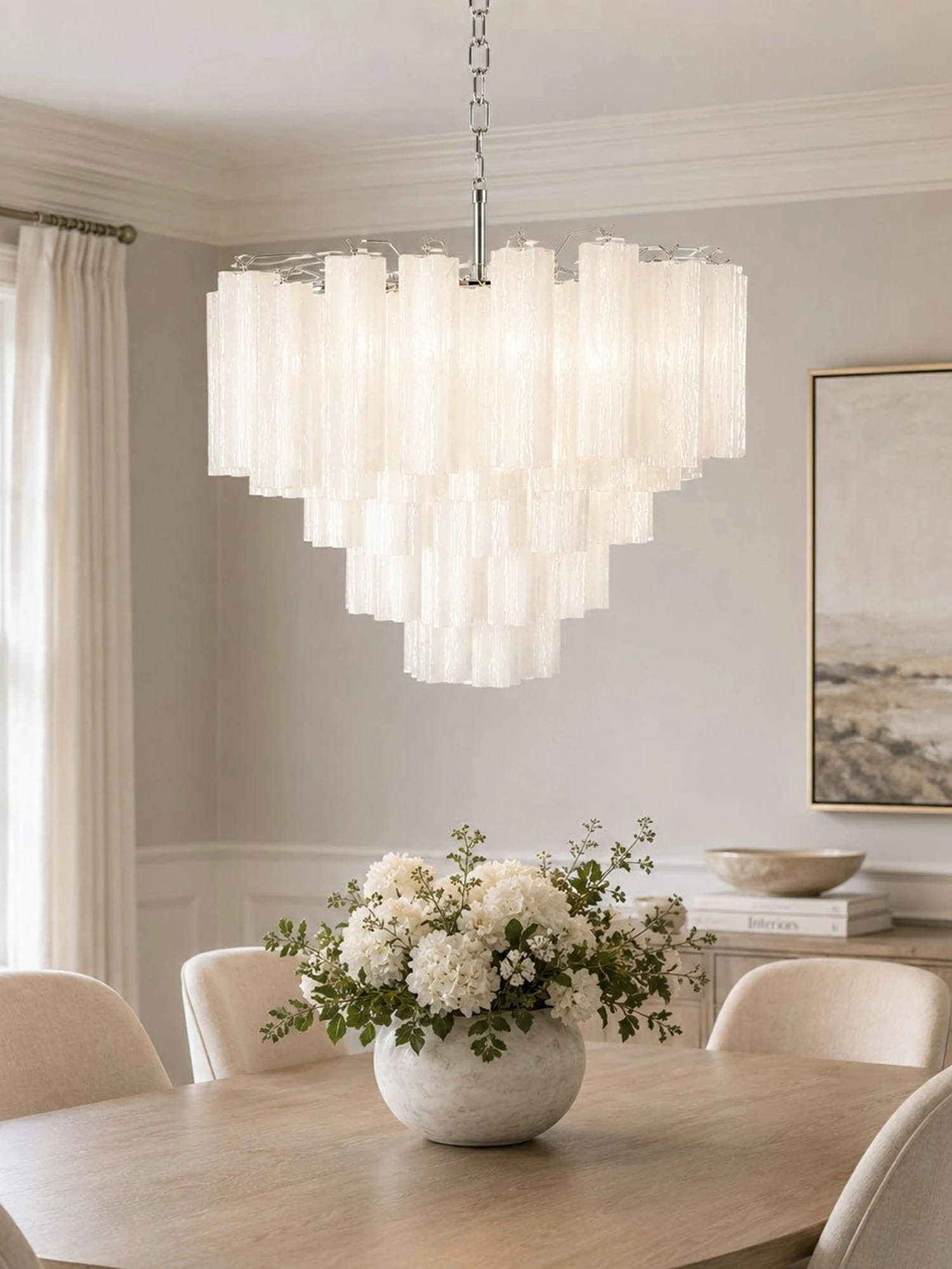 Frosted Glass Cascade Chandelier - Image 10
