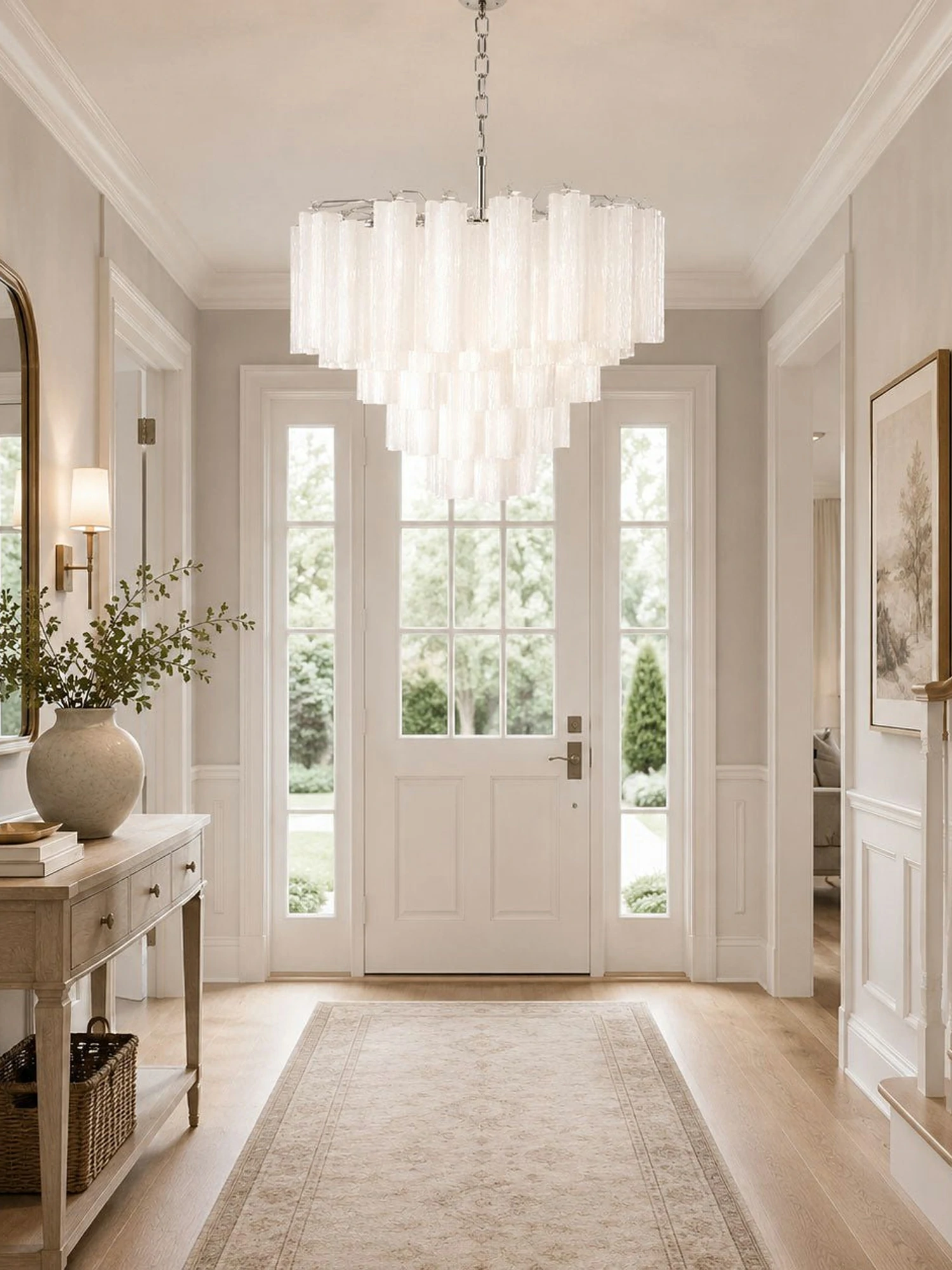 Frosted Glass Cascade Chandelier - Image 8