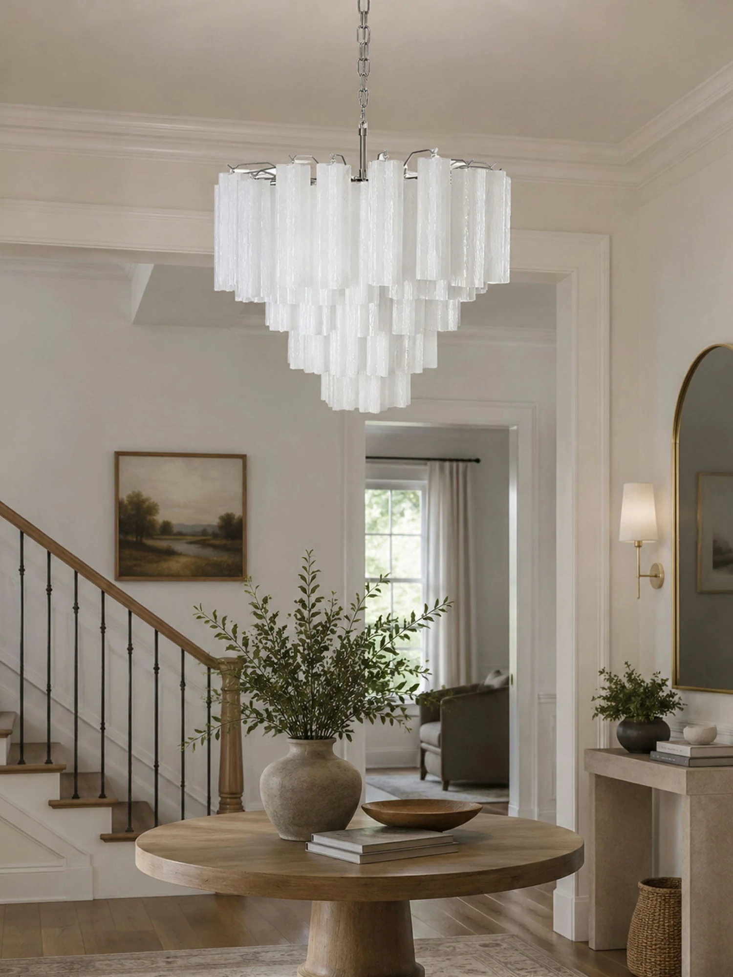 Frosted Glass Cascade Chandelier - Image 7