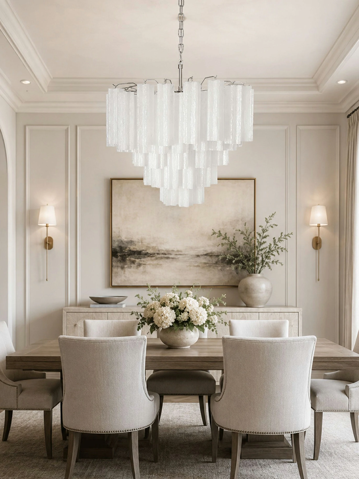 Frosted Glass Cascade Chandelier - Image 5