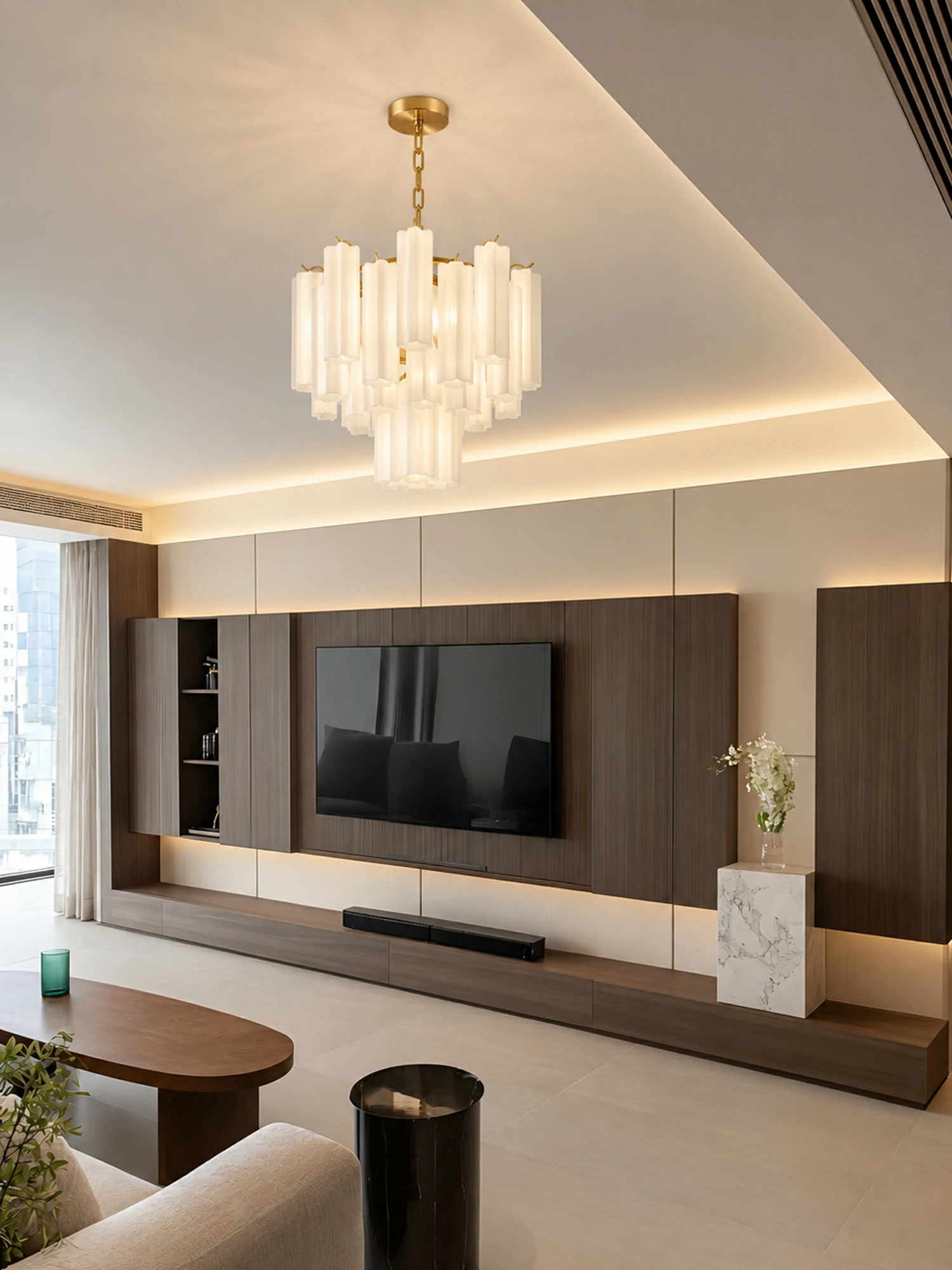 Frosted Glass Tubes Chandelier - Image 6