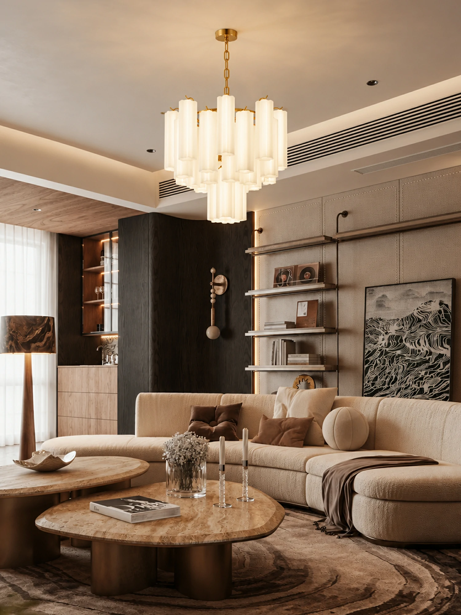 Frosted Glass Tubes Chandelier - Image 8