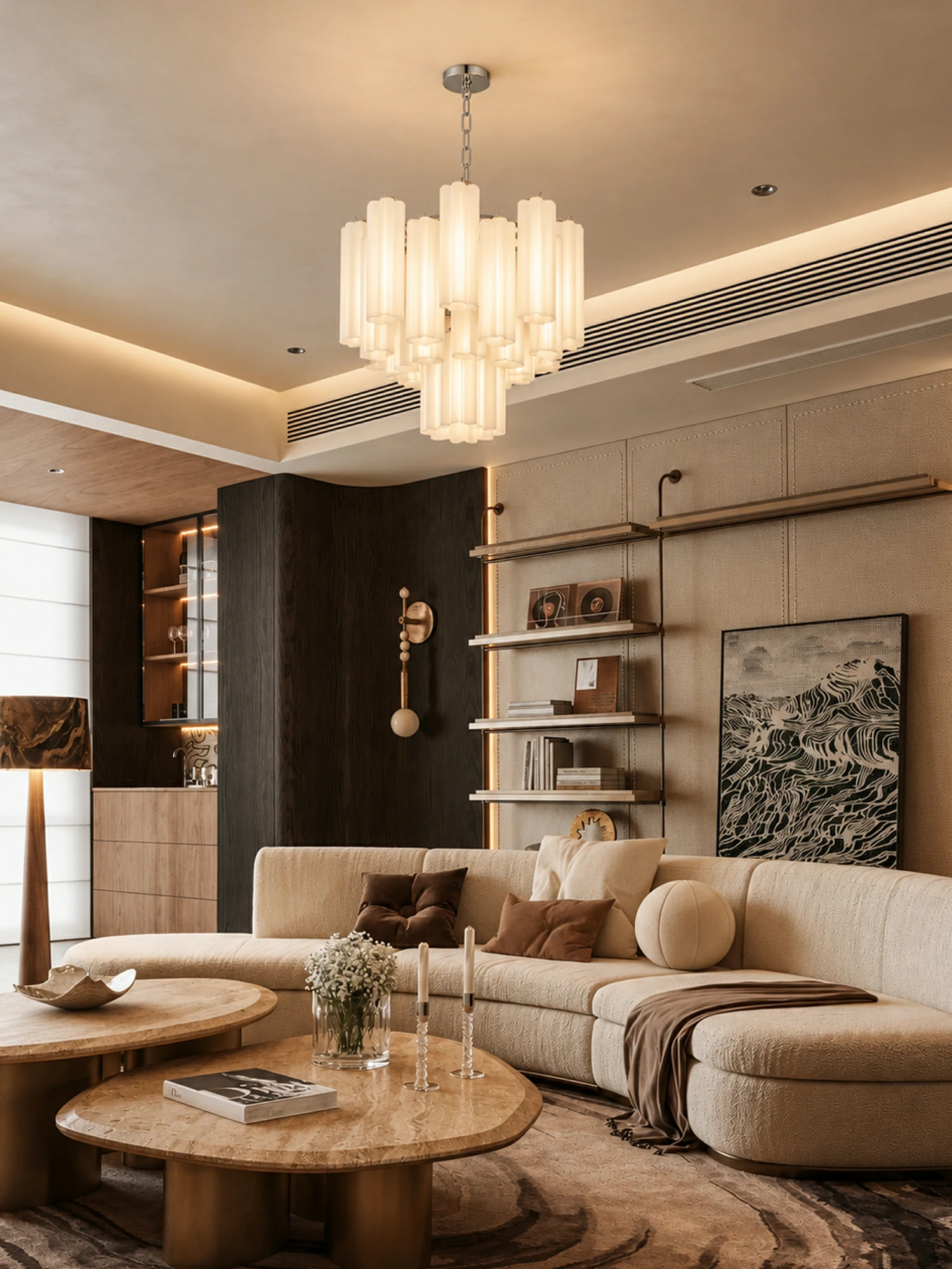 Frosted Glass Tubes Chandelier - Image 10