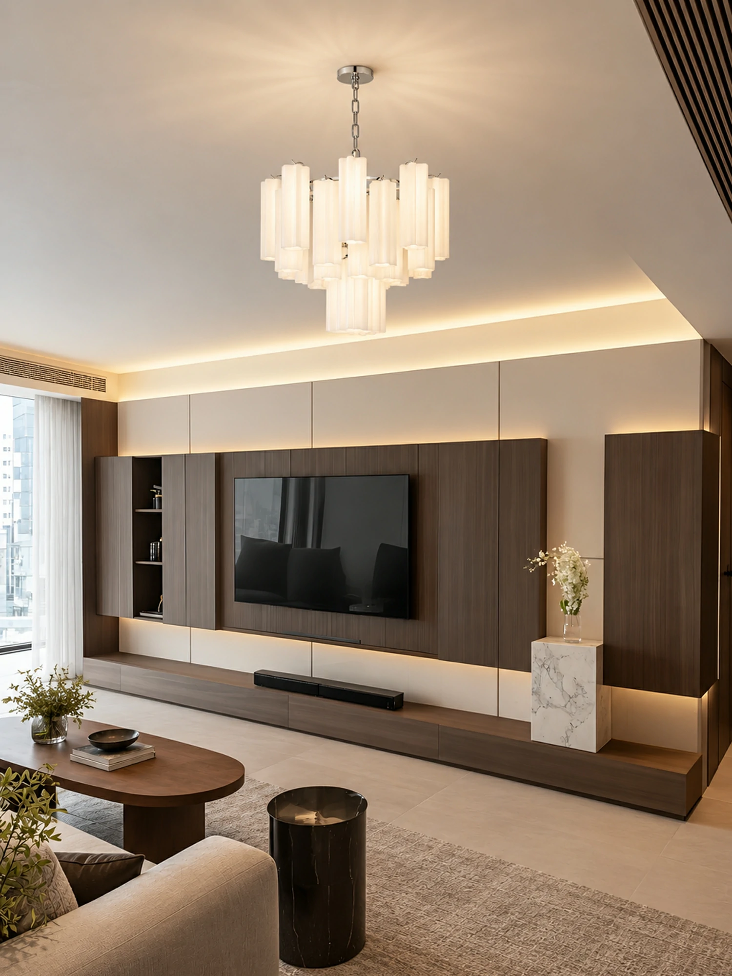 Frosted Glass Tubes Chandelier - Image 9