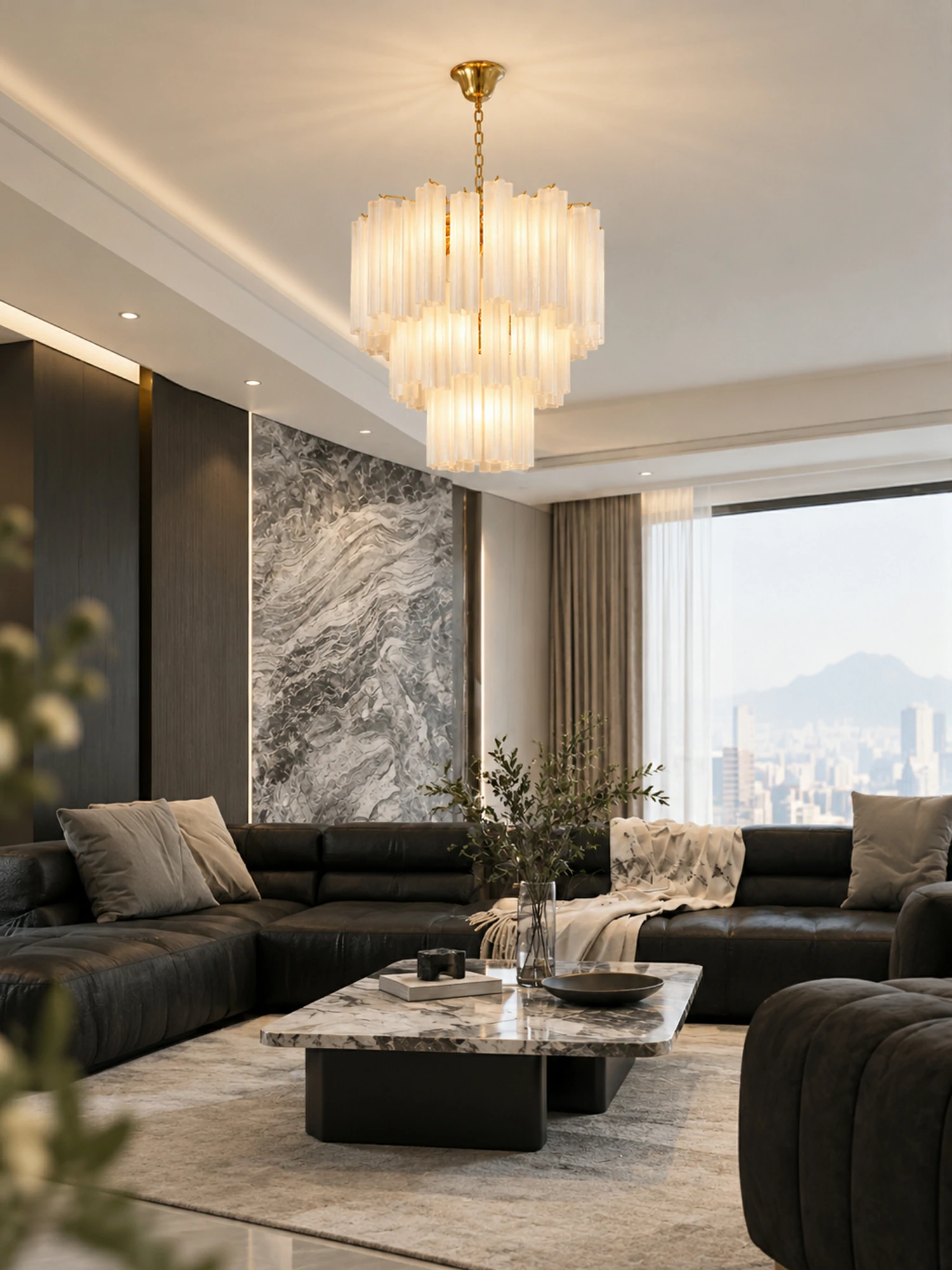 Frosted Glass Tubes Chandelier - Image 13