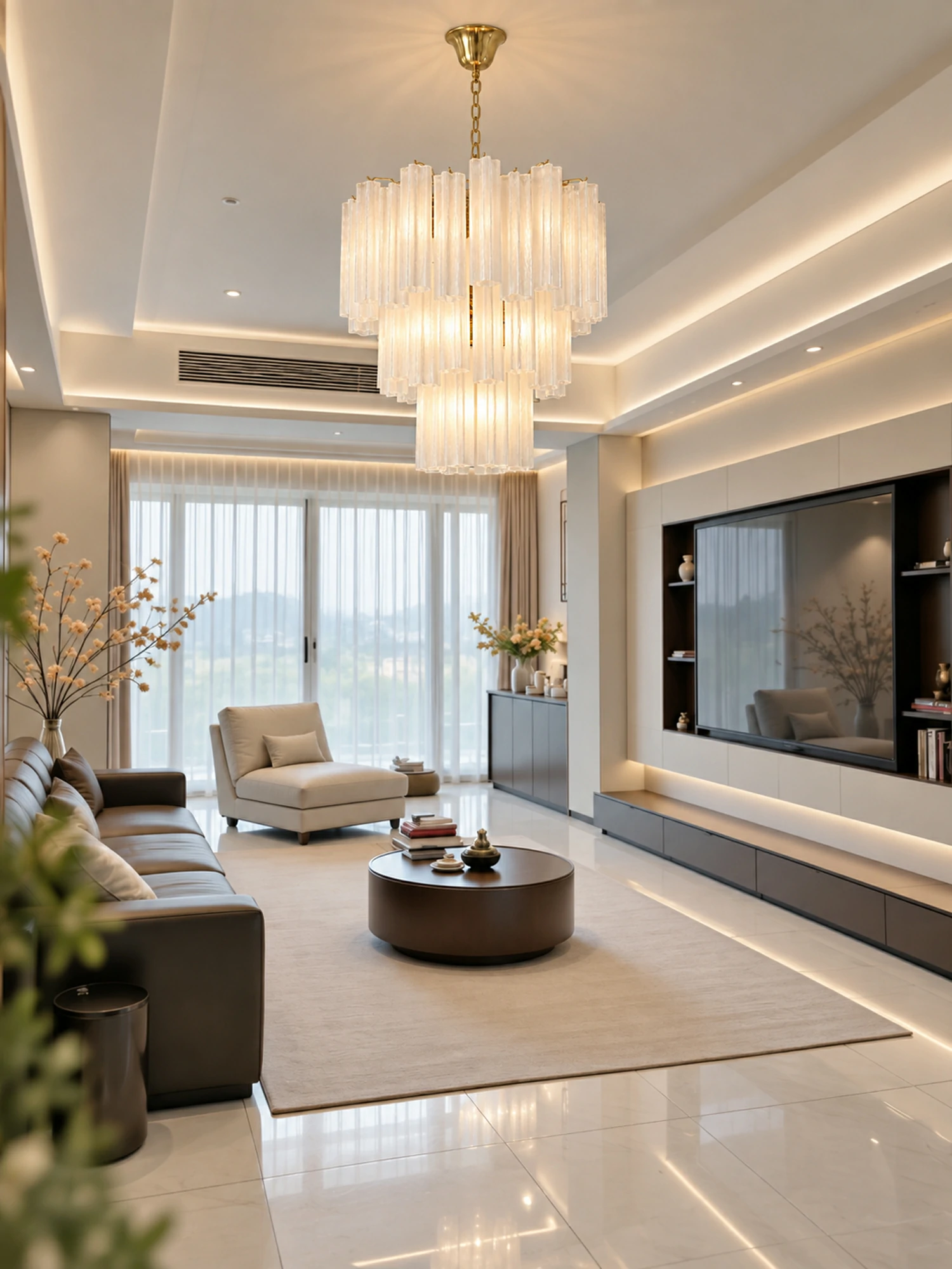 Frosted Glass Tubes Chandelier - Image 2