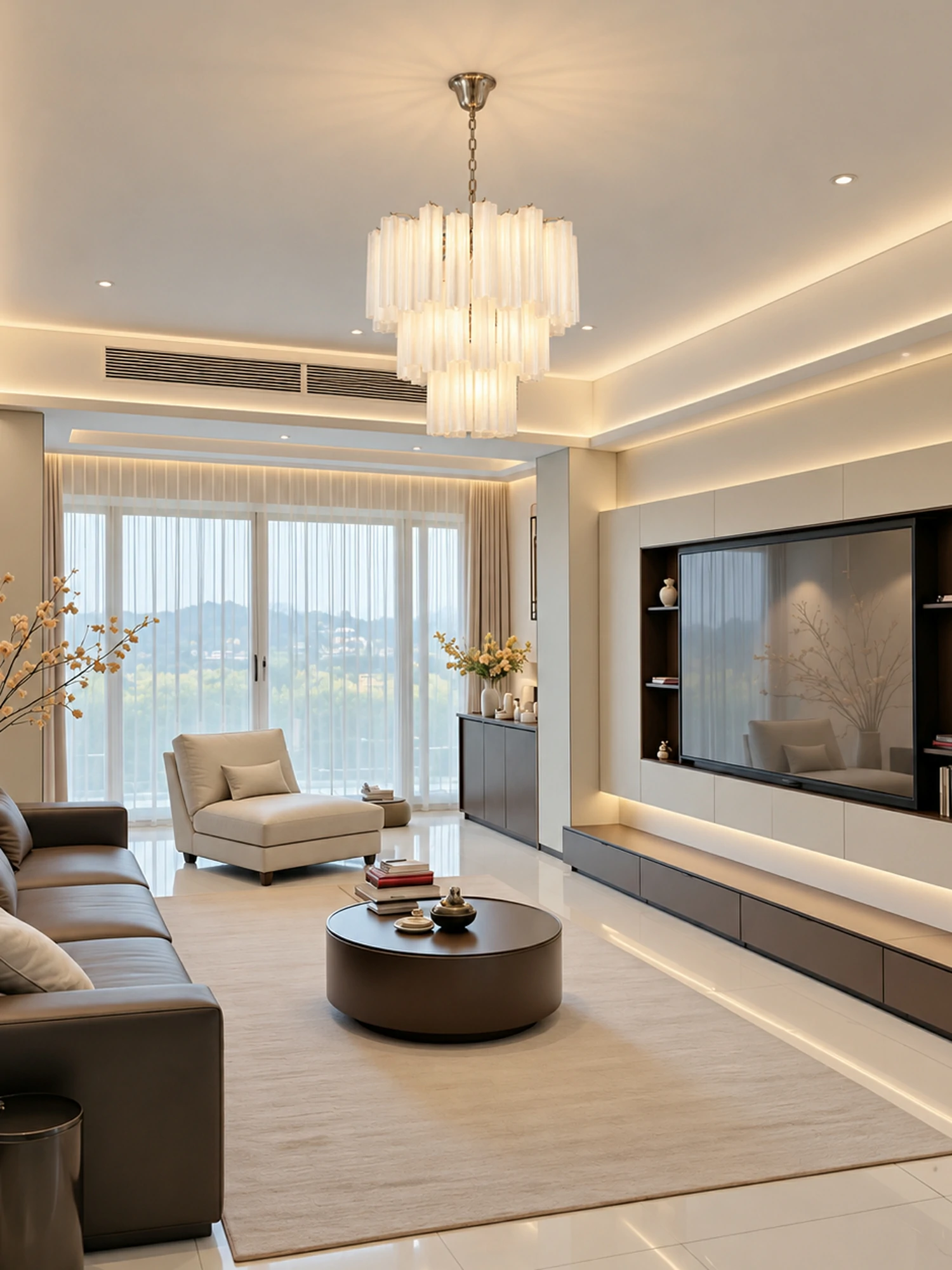 Frosted Glass Tubes Chandelier - Image 4