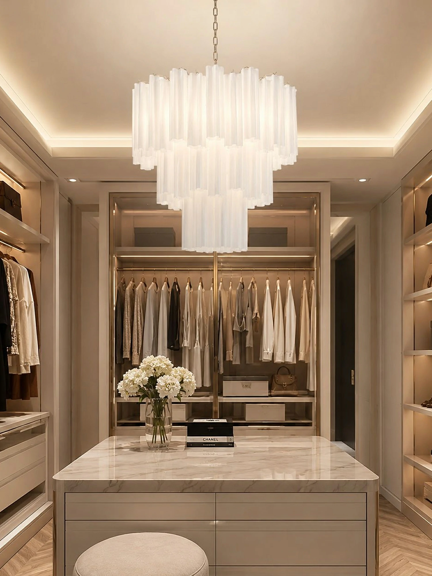 Frosted Glass Tubes Chandelier - Image 15