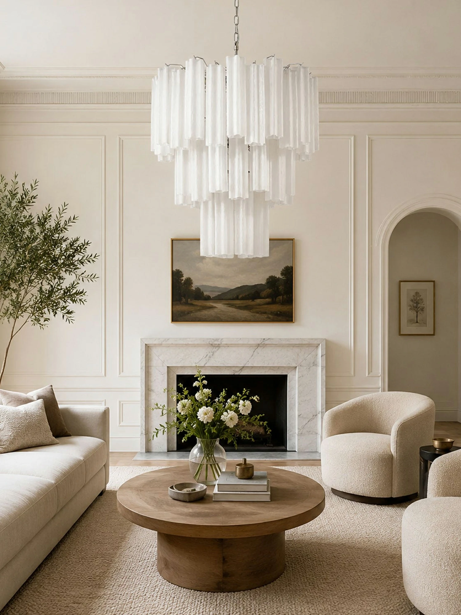 Frosted Glass Tubes Chandelier - Image 16