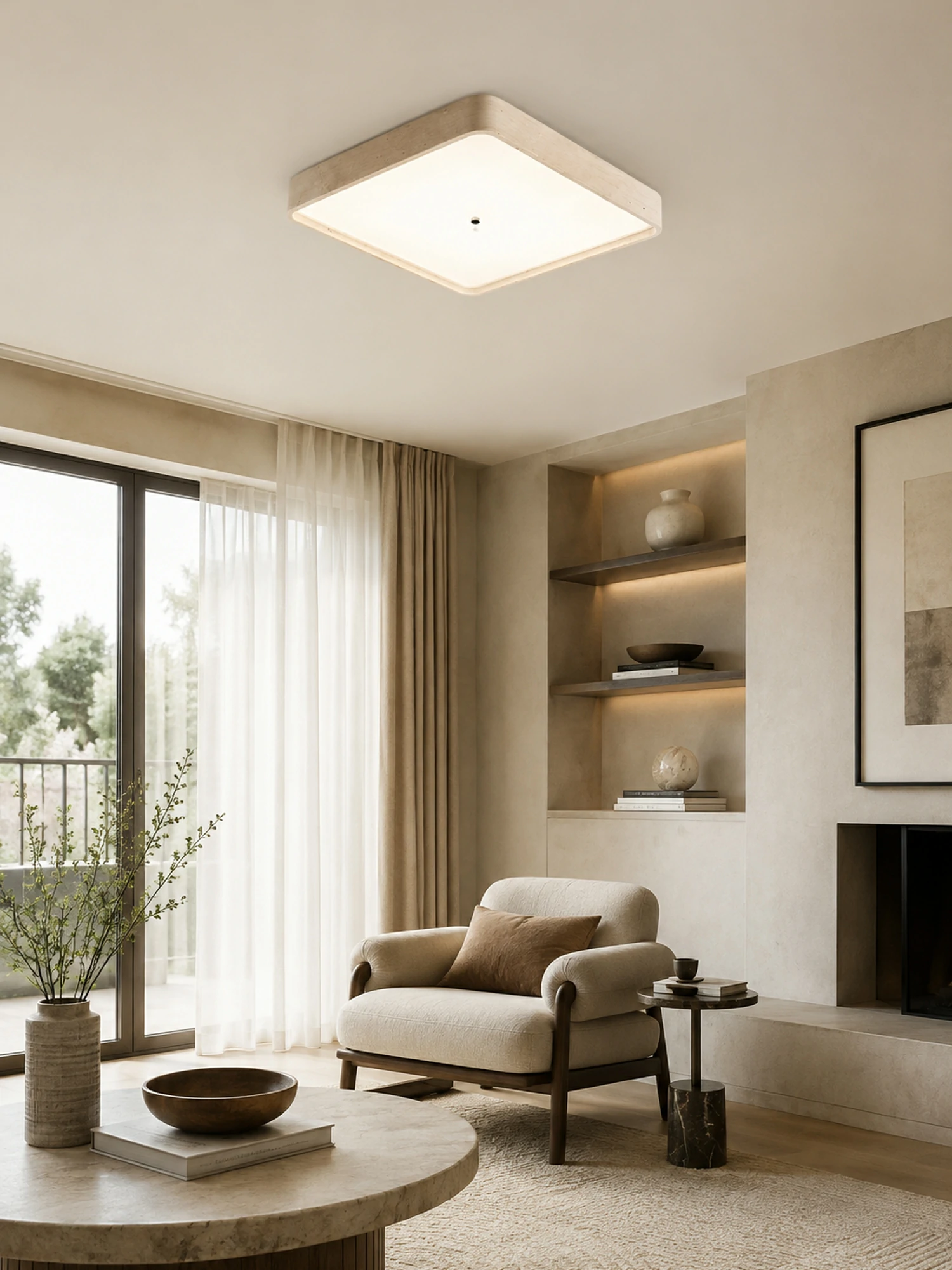 Geo Travertine Square Ceiling Light - Image 8