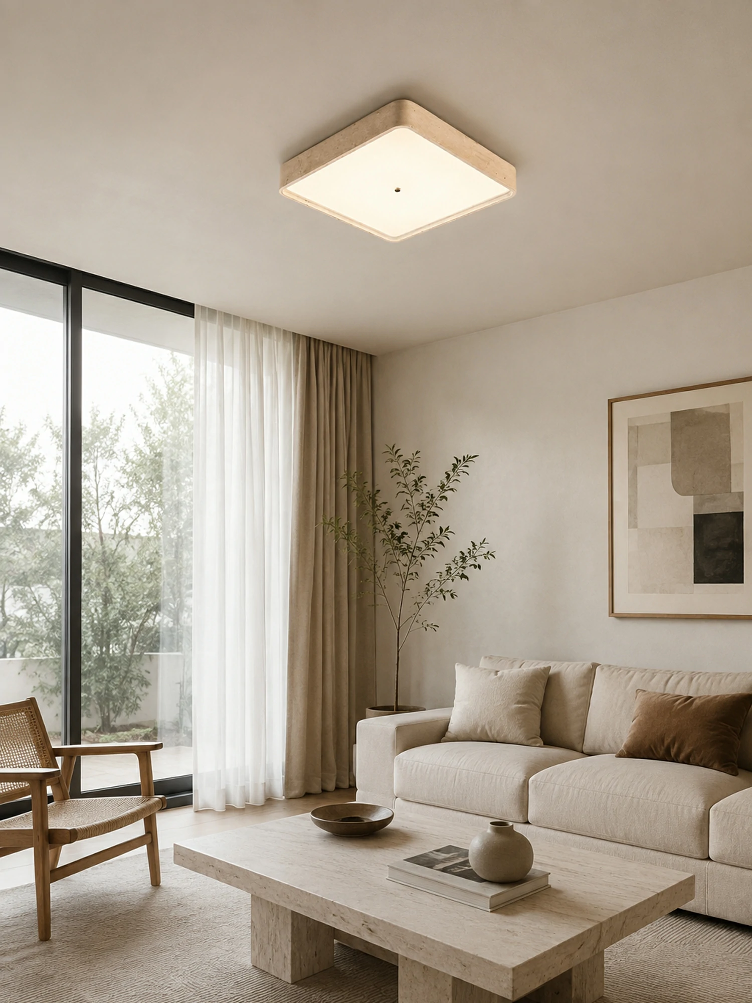 Geo Travertine Square Ceiling Light - Image 10