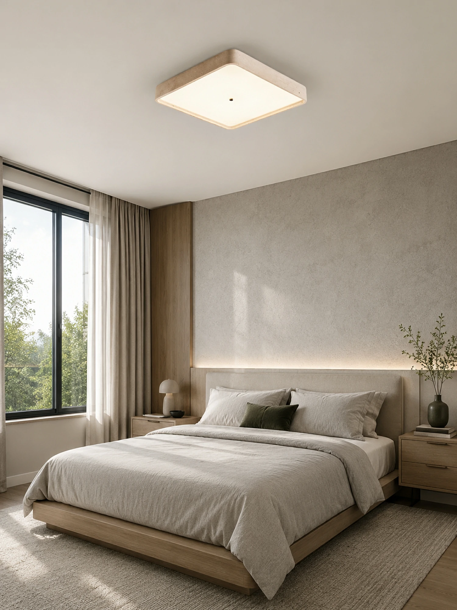 Geo Travertine Square Ceiling Light - Image 2
