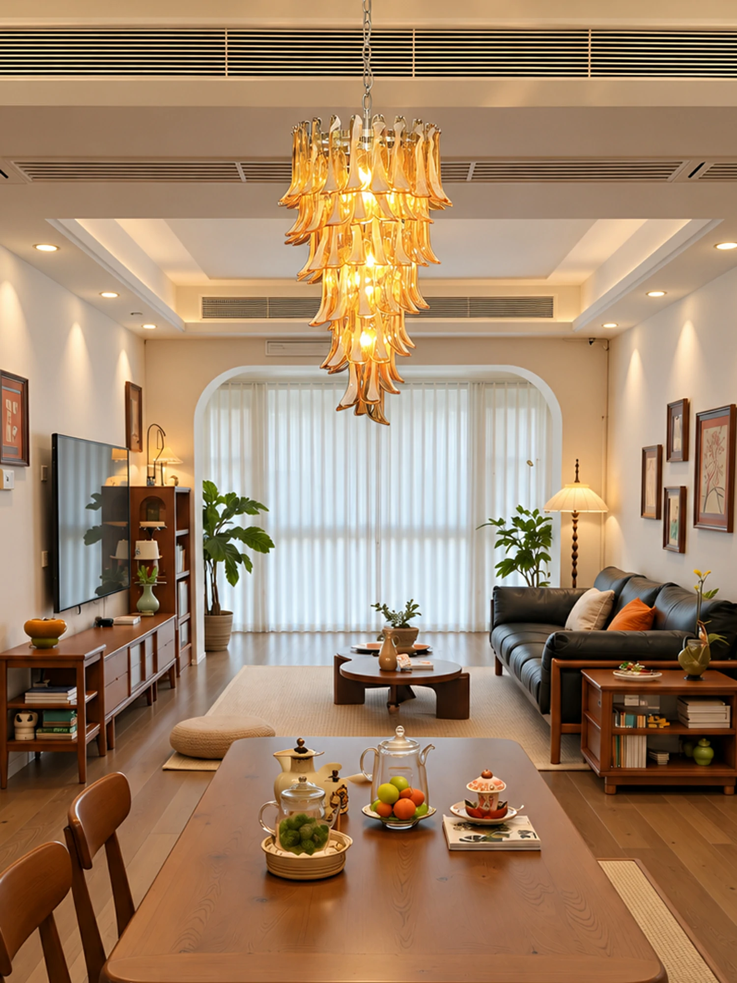 Glass Petals Spiral Chandelier - Image 3