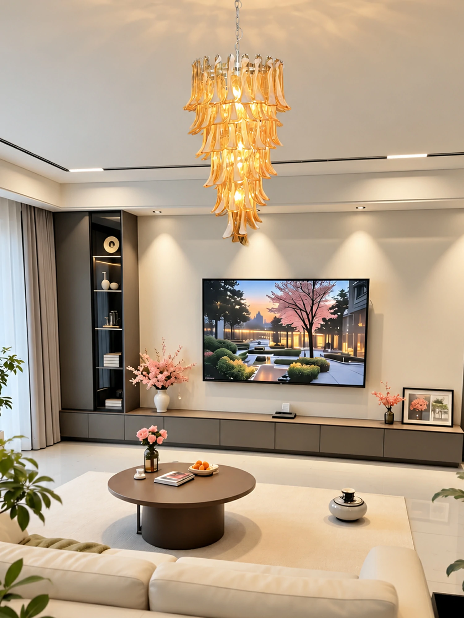 Glass Petals Spiral Chandelier - Image 2