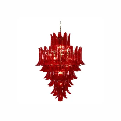 Glass Crimson Cascade Chandelier