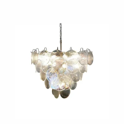Glass Disc Iridescent Chandelier