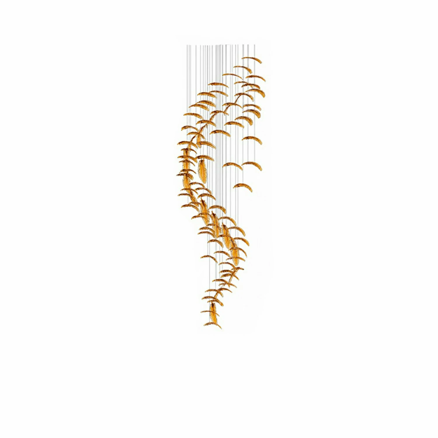 Glass Feathers Flying Chandelier