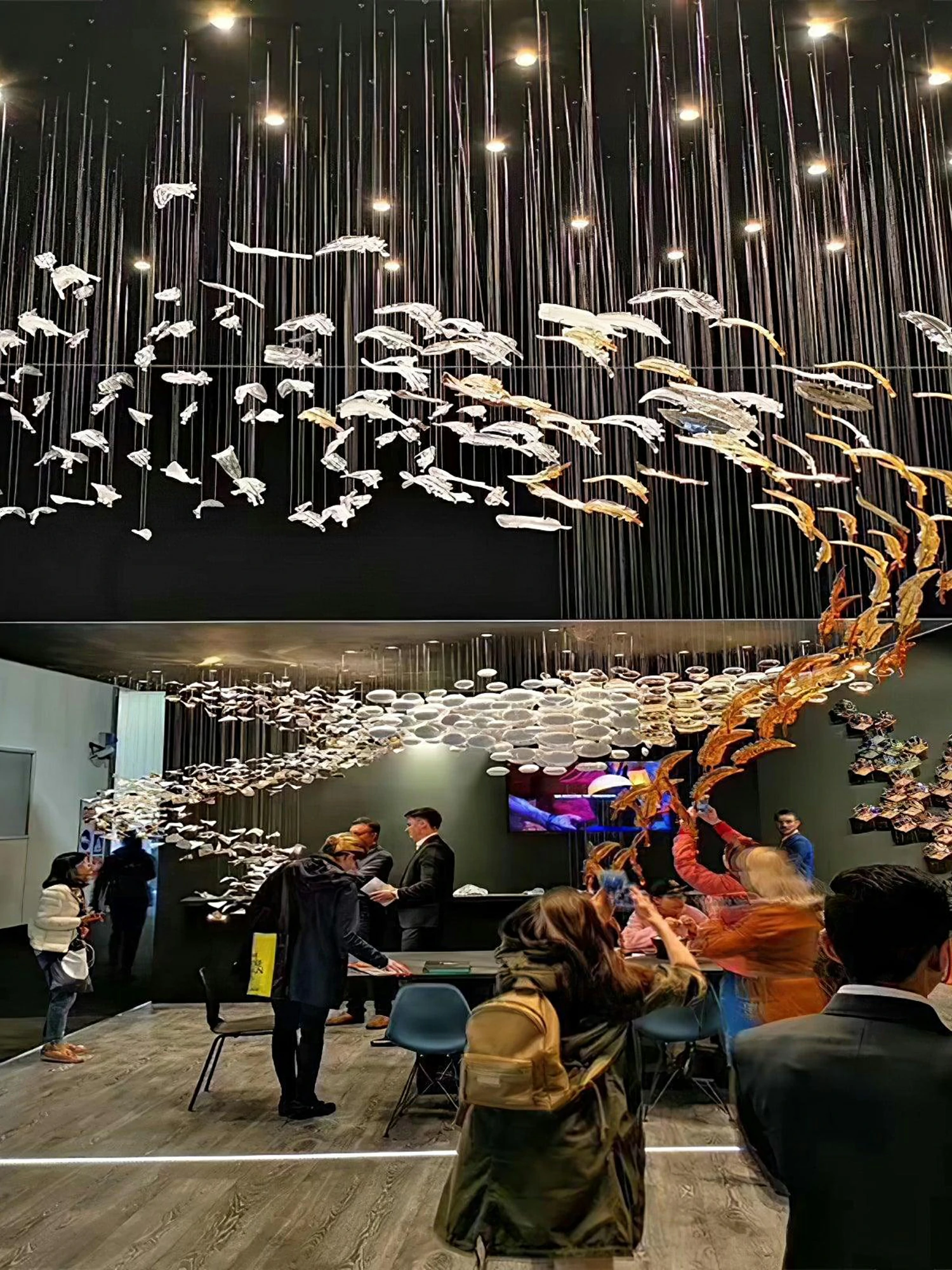 Glass Feathers Flying Chandelier - Image 12