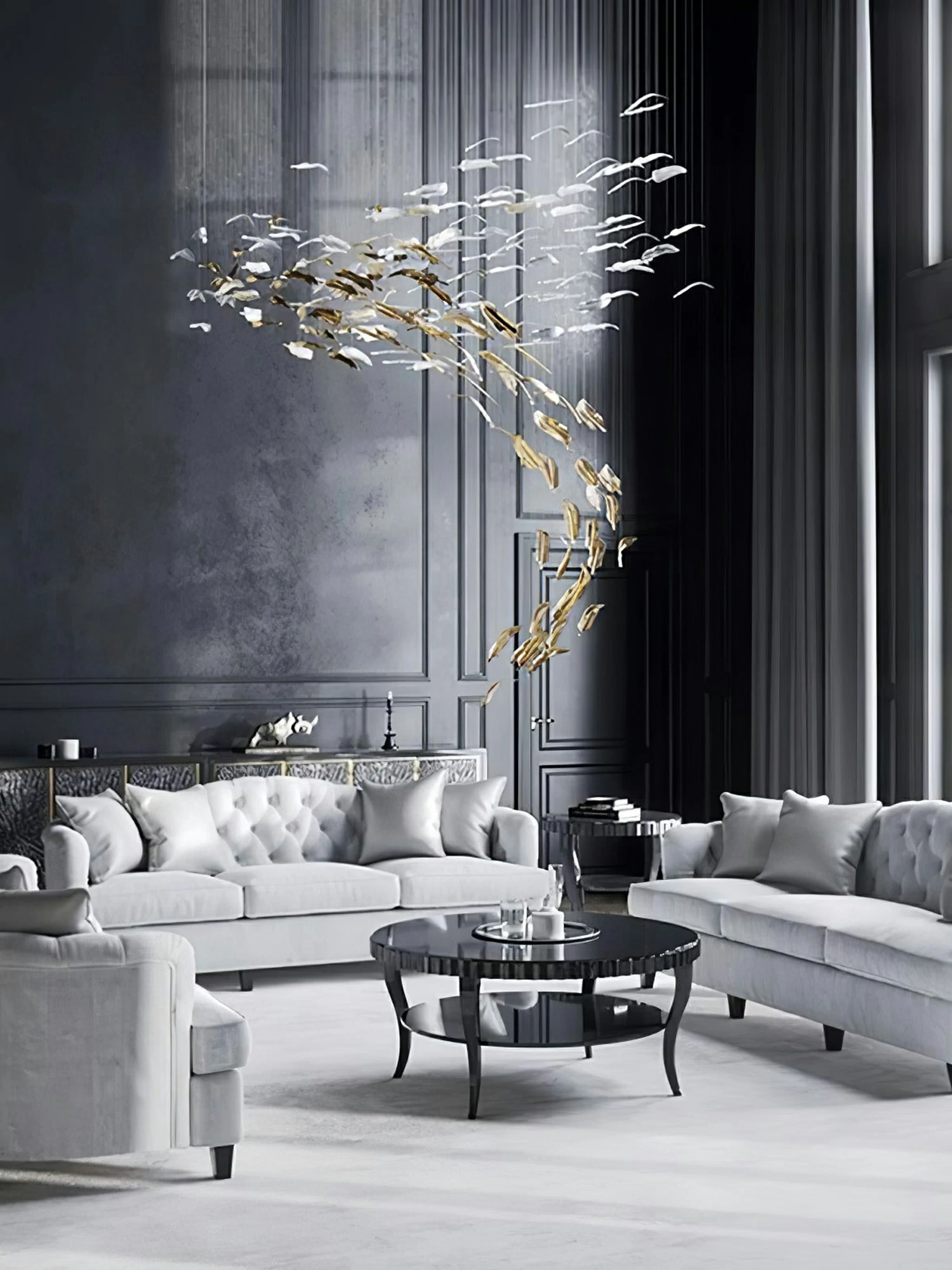 Glass Feathers Flying Chandelier - Image 2