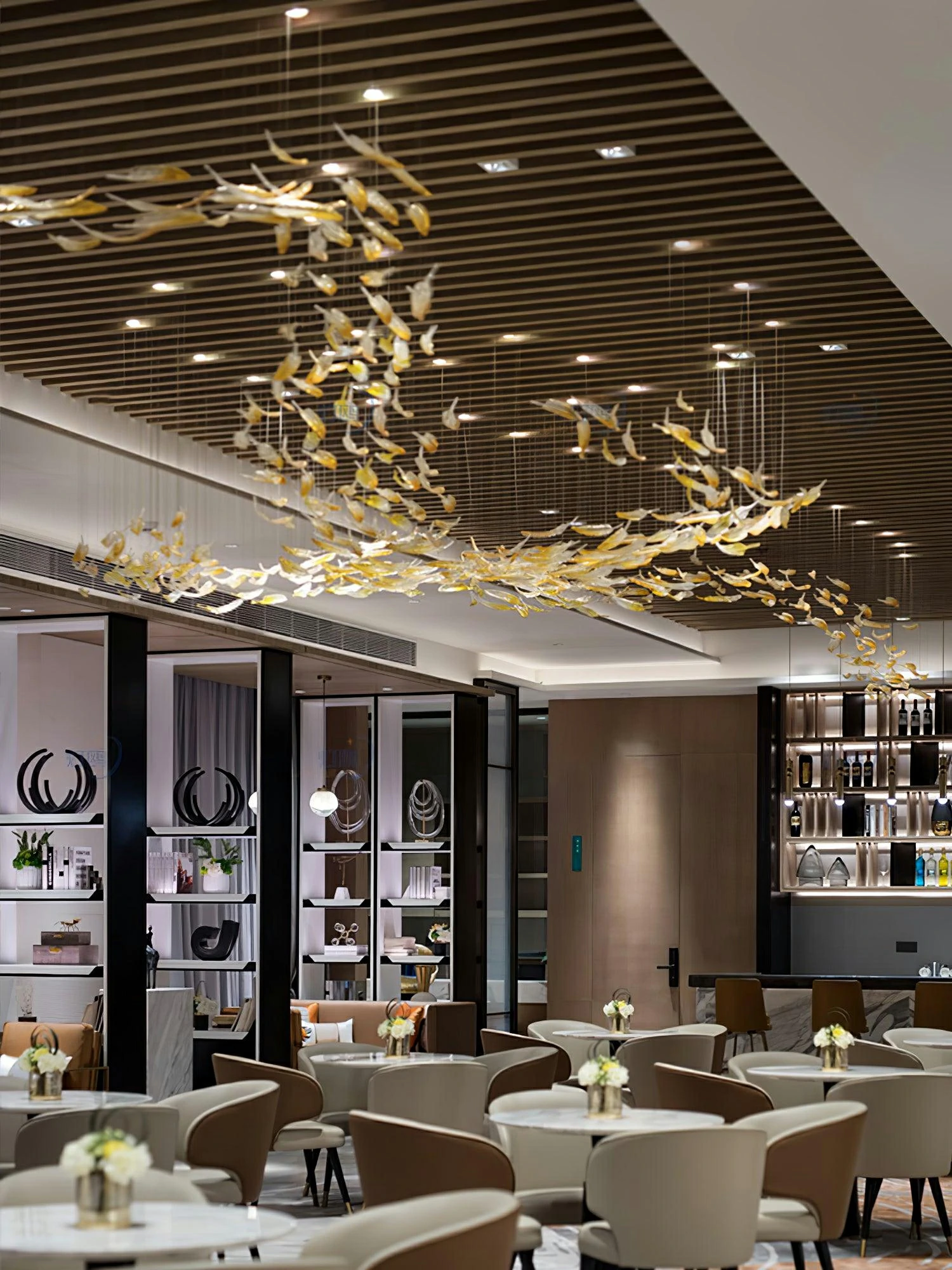 Glass Feathers Flying Chandelier - Image 4