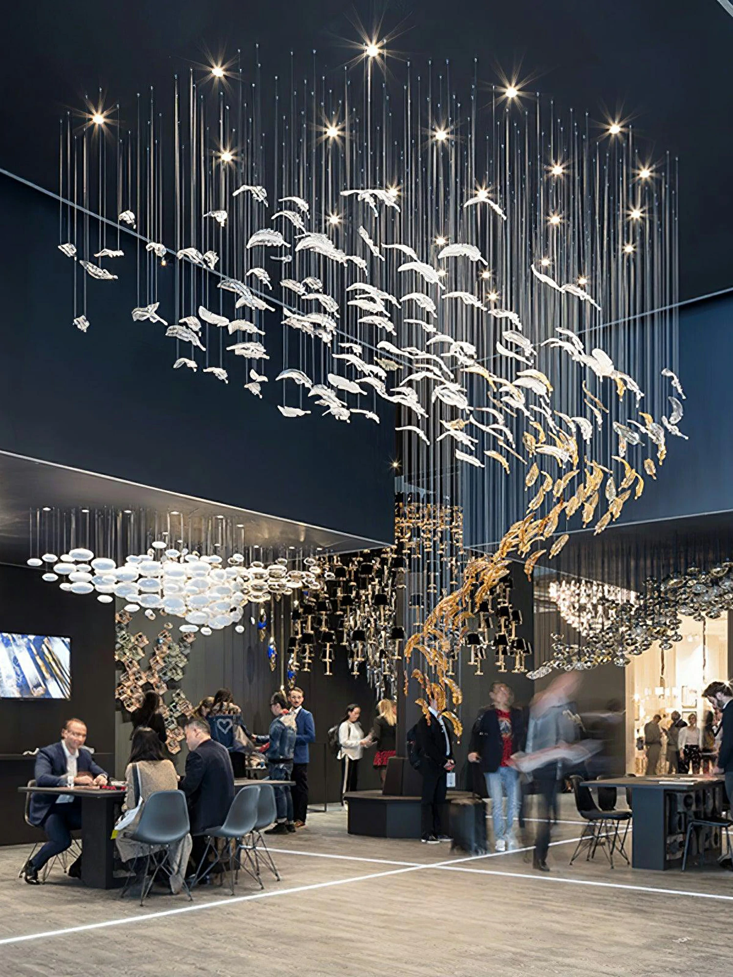 Glass Feathers Flying Chandelier - Image 10