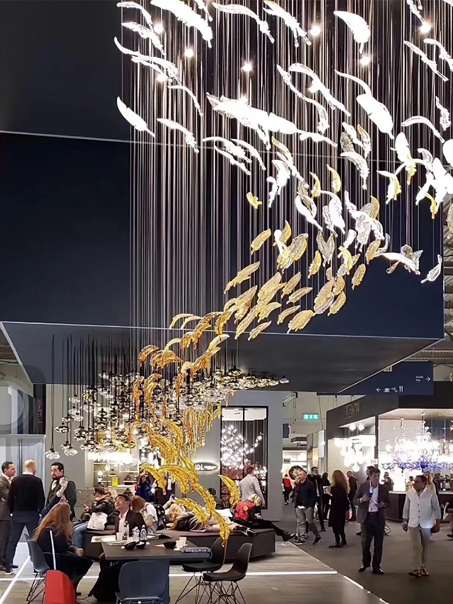 Glass Feathers Flying Chandelier - Image 11