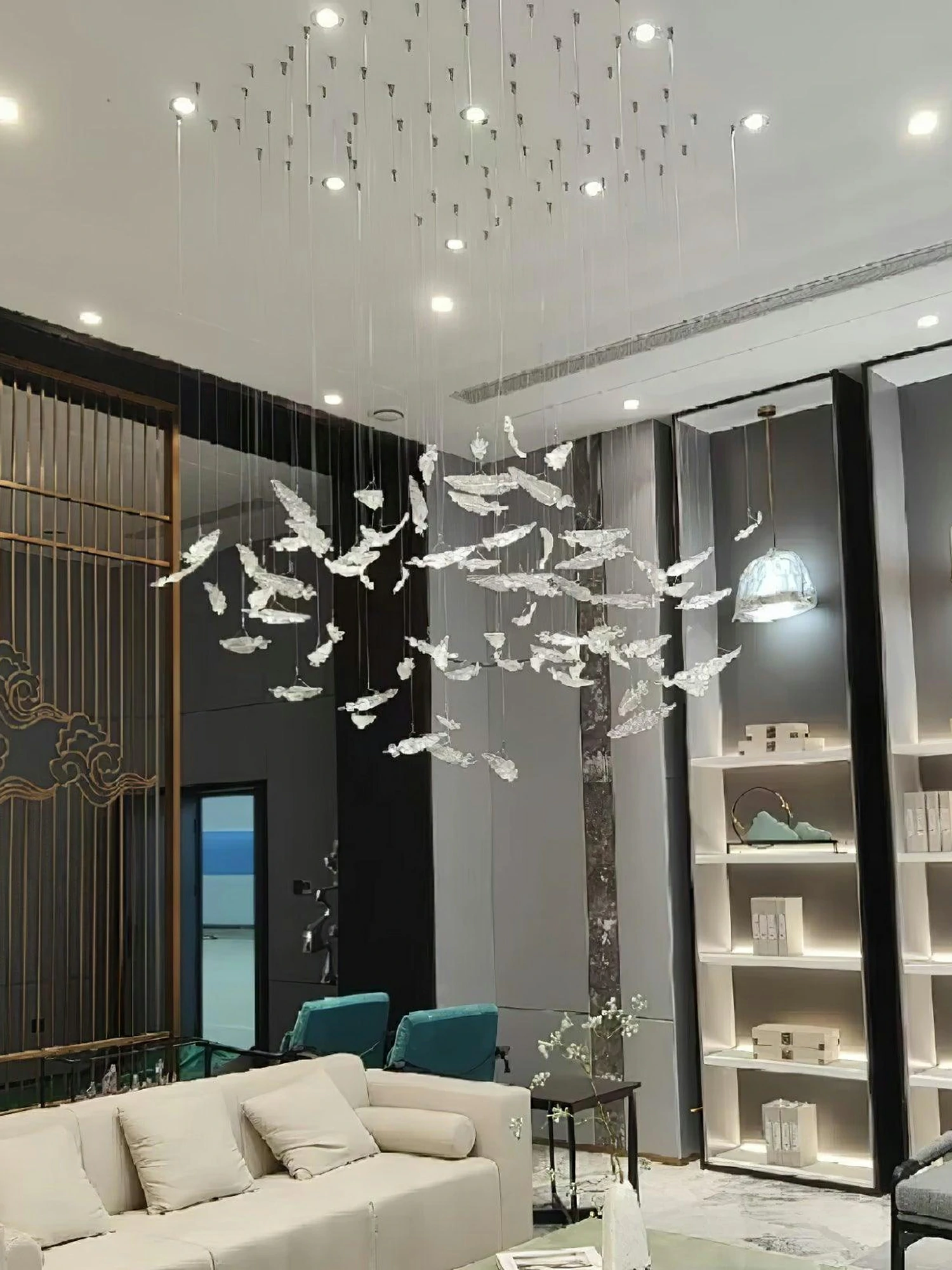 Glass Feathers Flying Chandelier - Image 3