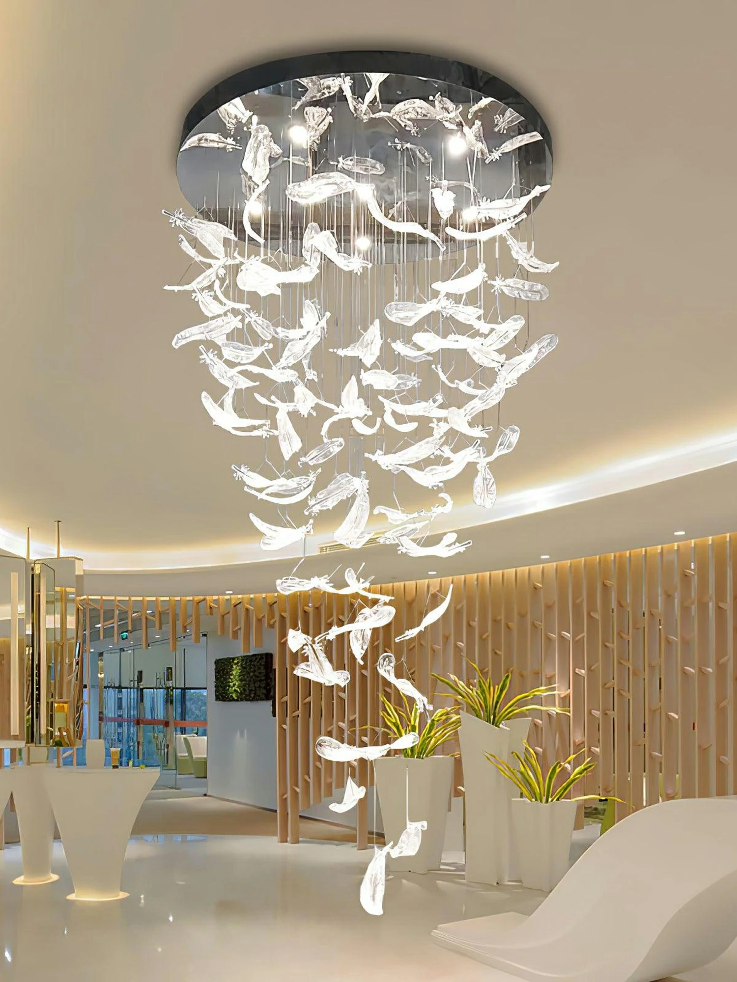 Glass Feathers Flying Chandelier - Image 7