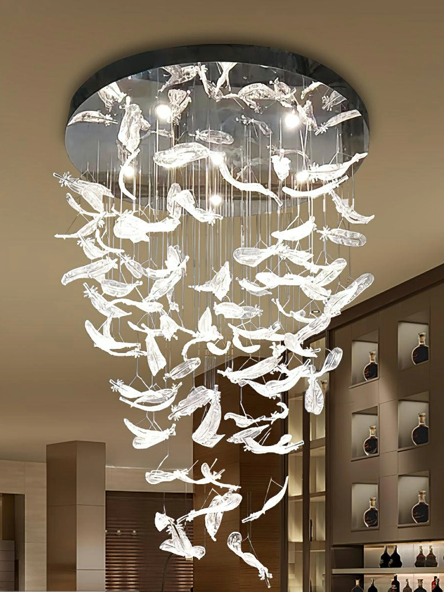 Glass Feathers Flying Chandelier - Image 13