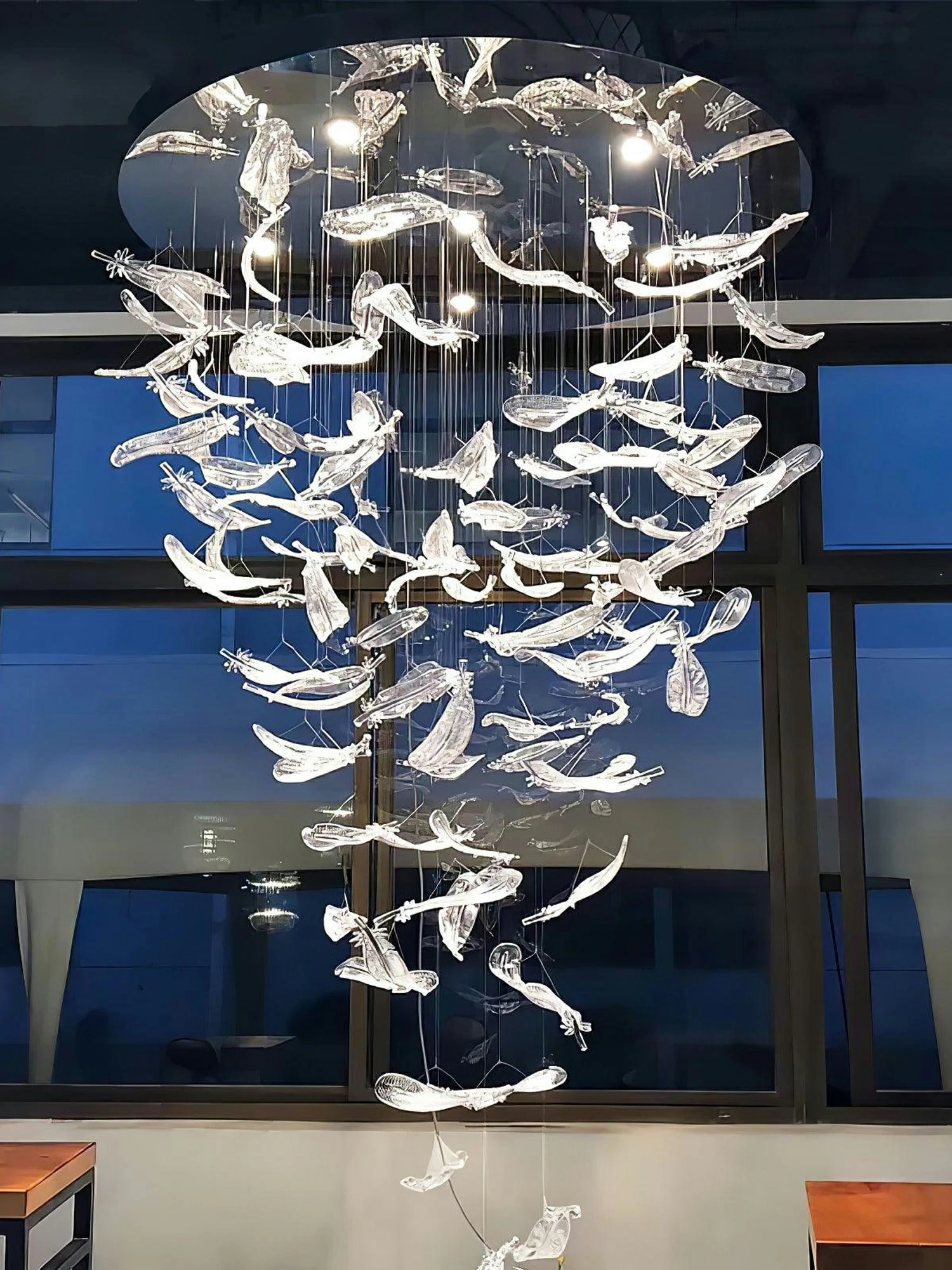 Glass Feathers Flying Chandelier - Image 14