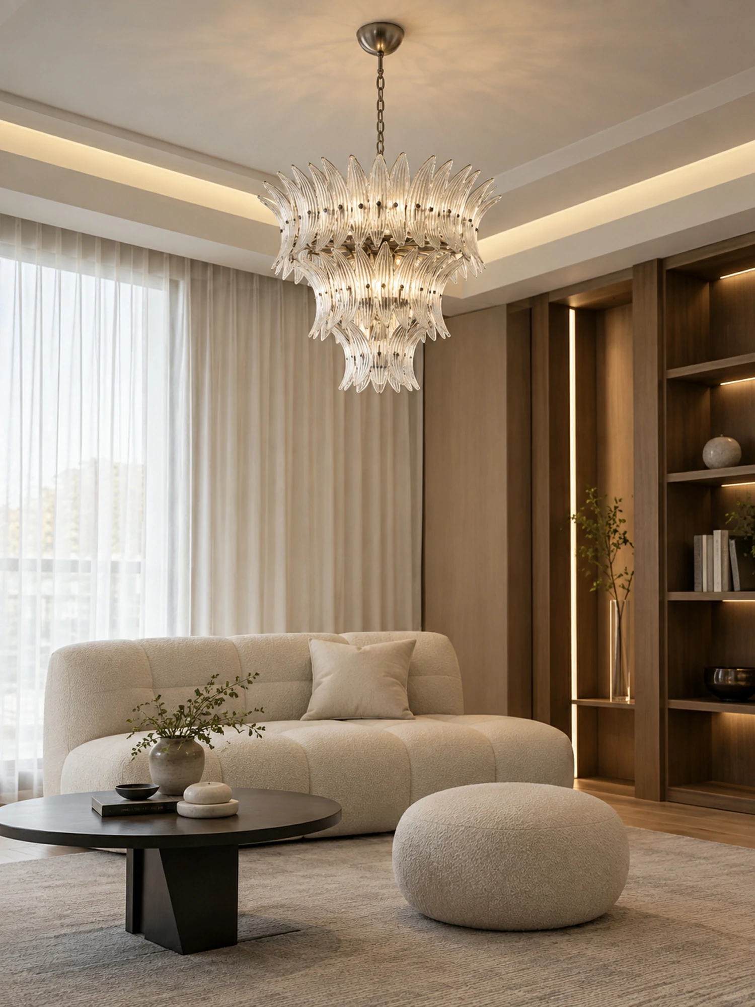 Glass Palmette Chandelier - Image 3