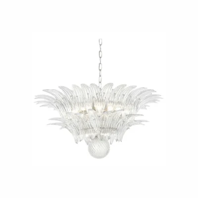 Glass Palmette Transparent Chandelier