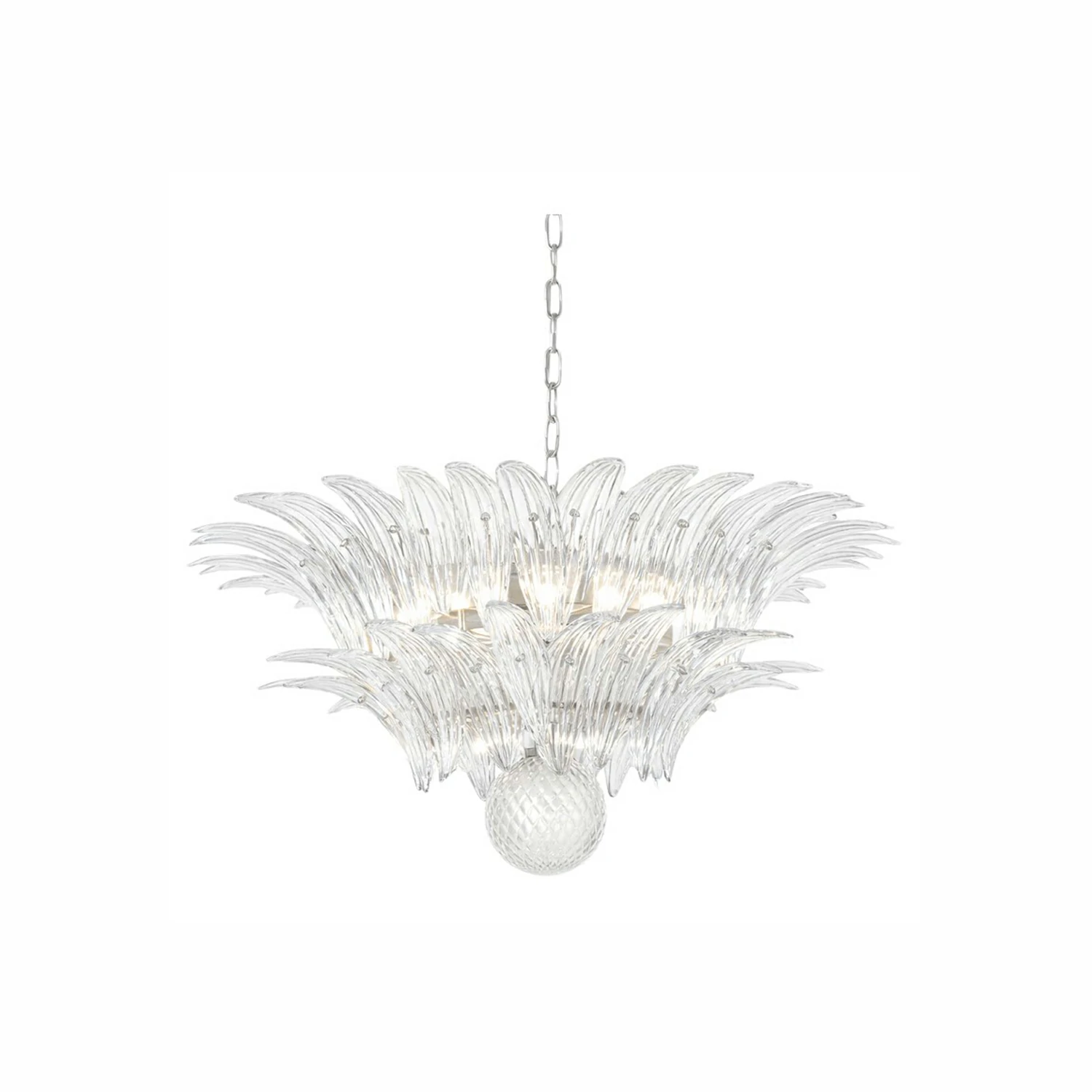 Glass Palmette Transparent Chandelier