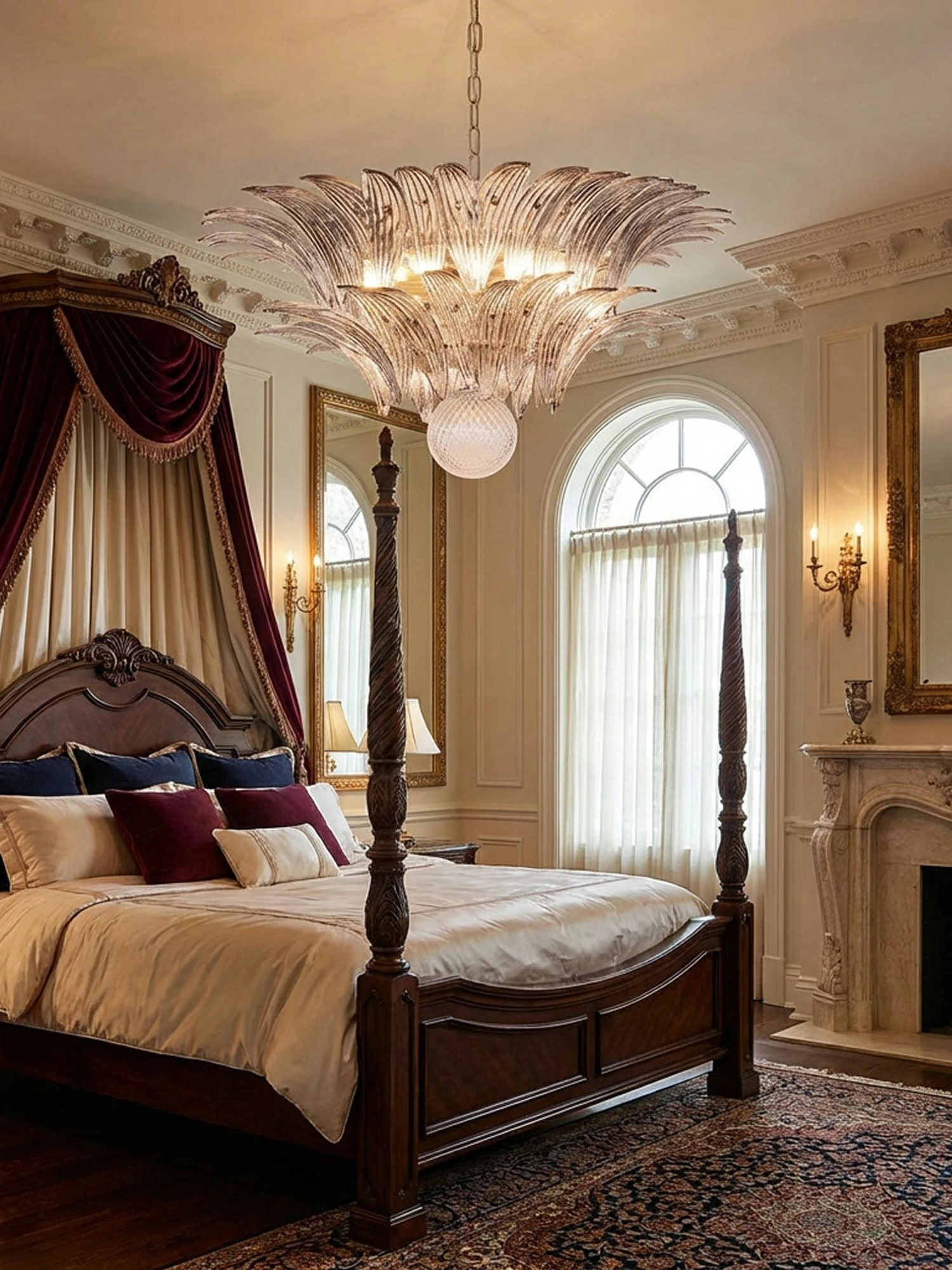 Glass Palmette Transparent Chandelier - Image 12