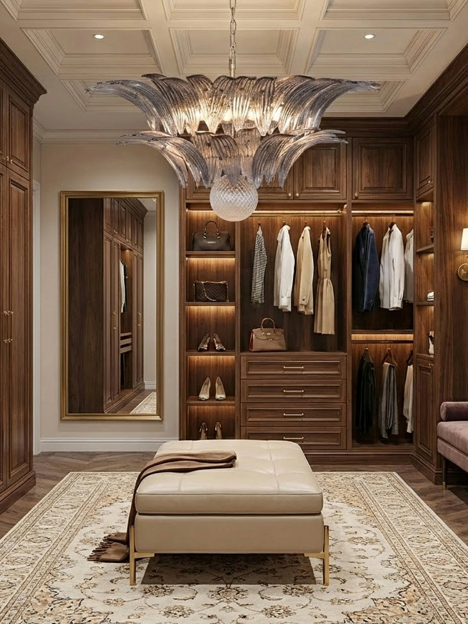 Glass Palmette Transparent Chandelier - Image 10