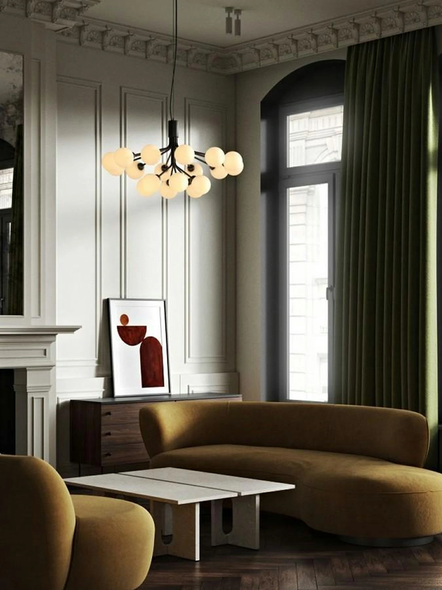 Glass Sphere Cluster Chandelier - Image 23