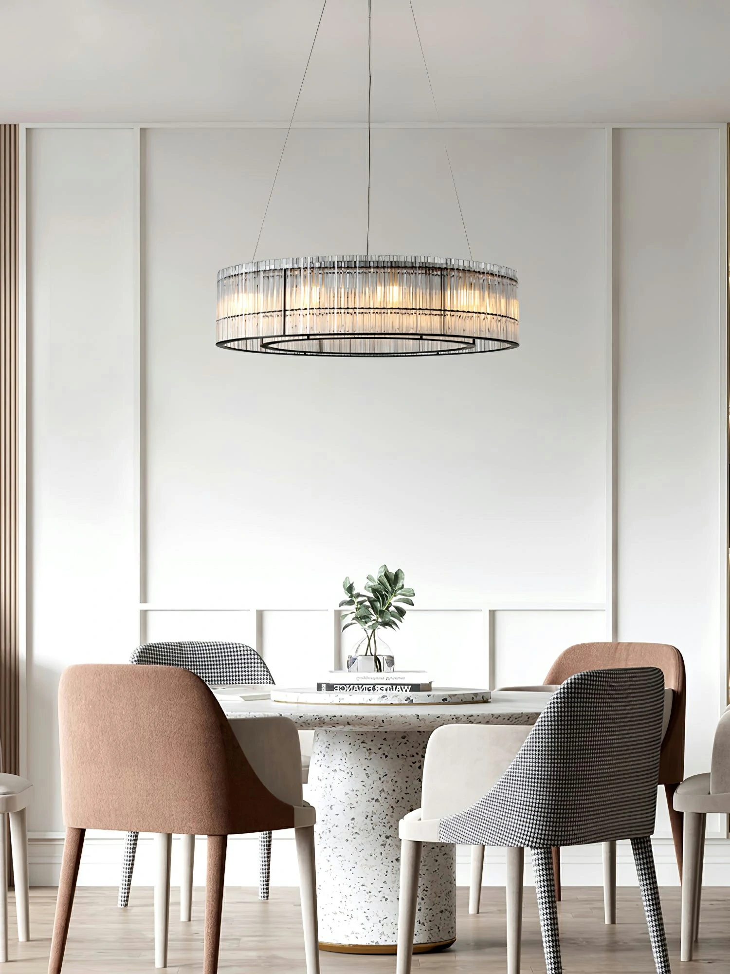 Glass Tube Ring Chandelier - Image 4