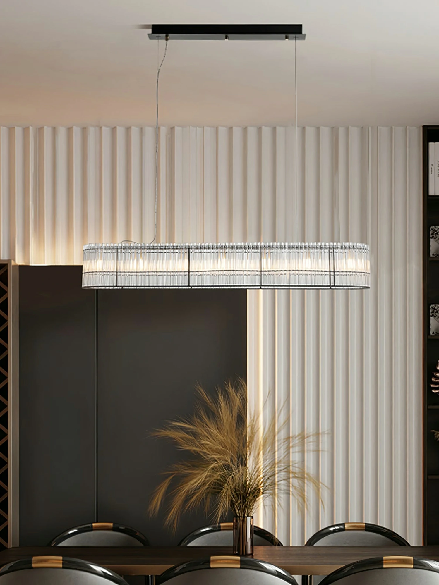 Glass Tube Ring Chandelier - Image 8