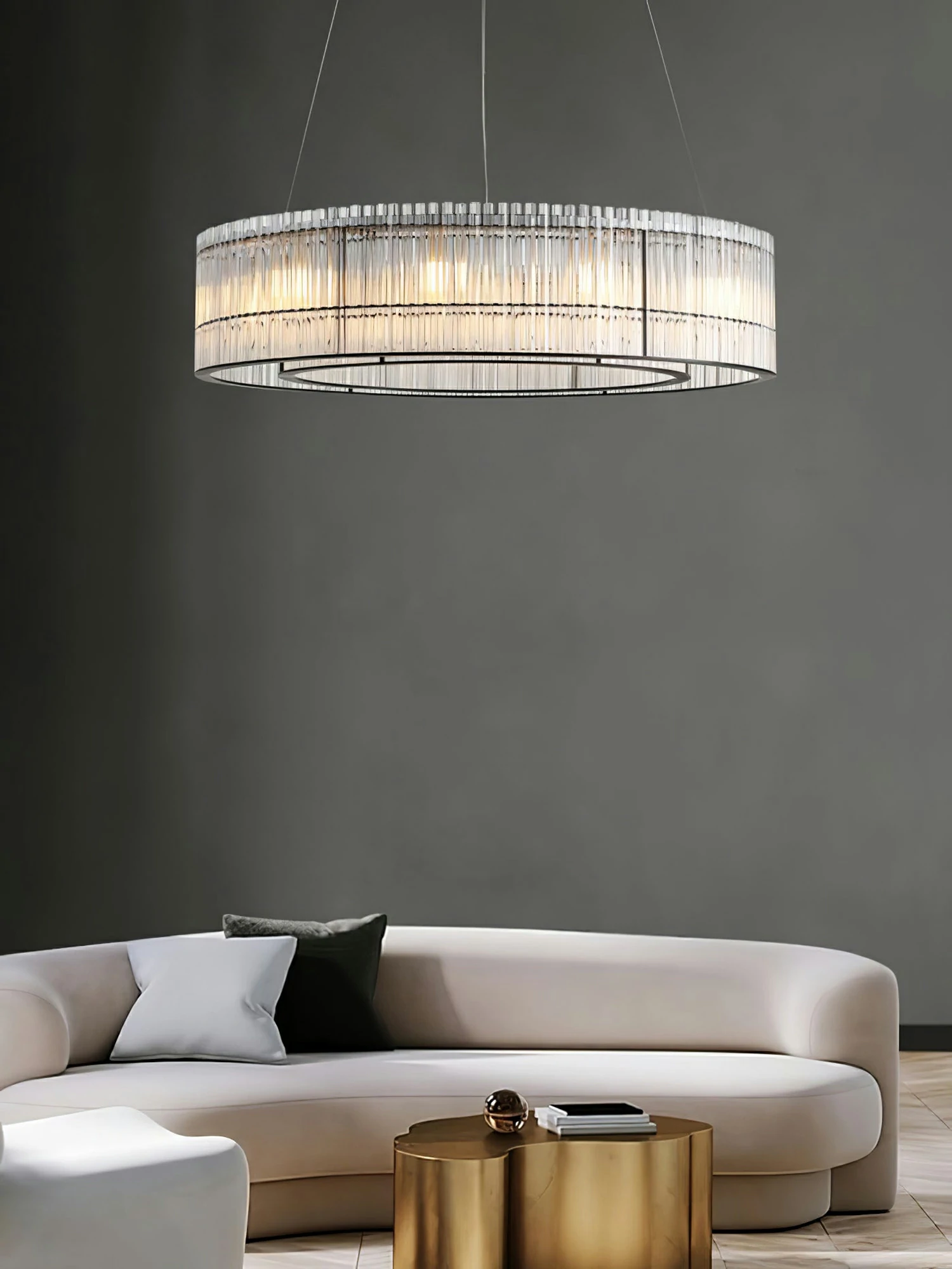 Glass Tube Ring Chandelier - Image 6
