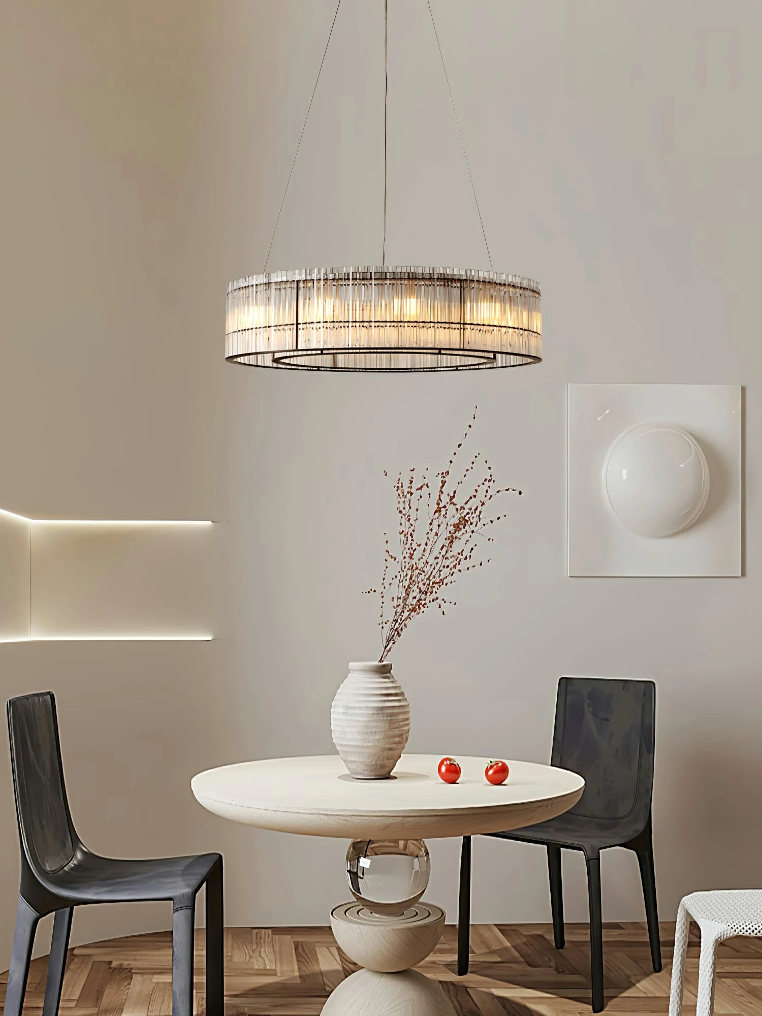 Glass Tube Ring Chandelier - Image 5