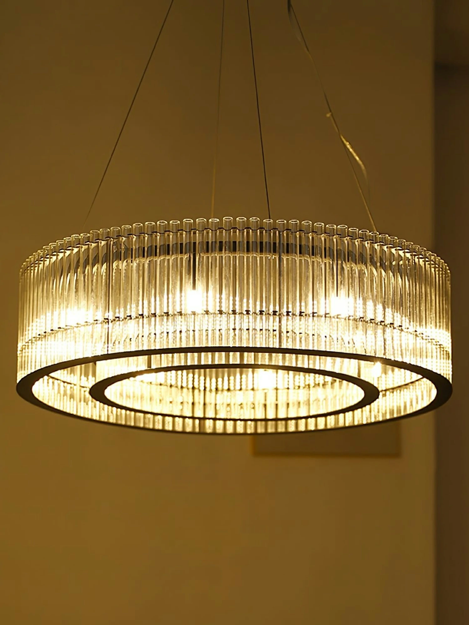 Glass Tube Ring Chandelier - Image 9