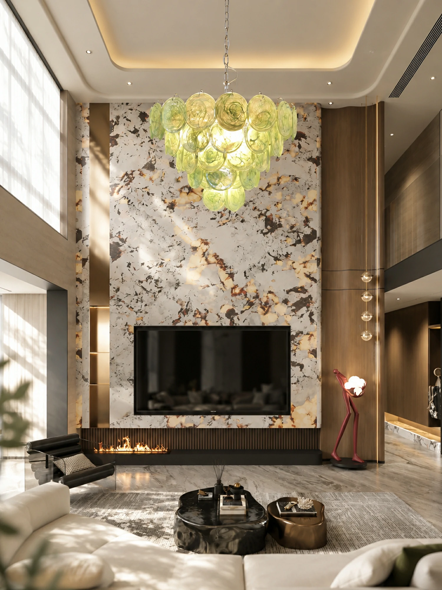 Glass Disc Iridescent Chandelier - Image 23
