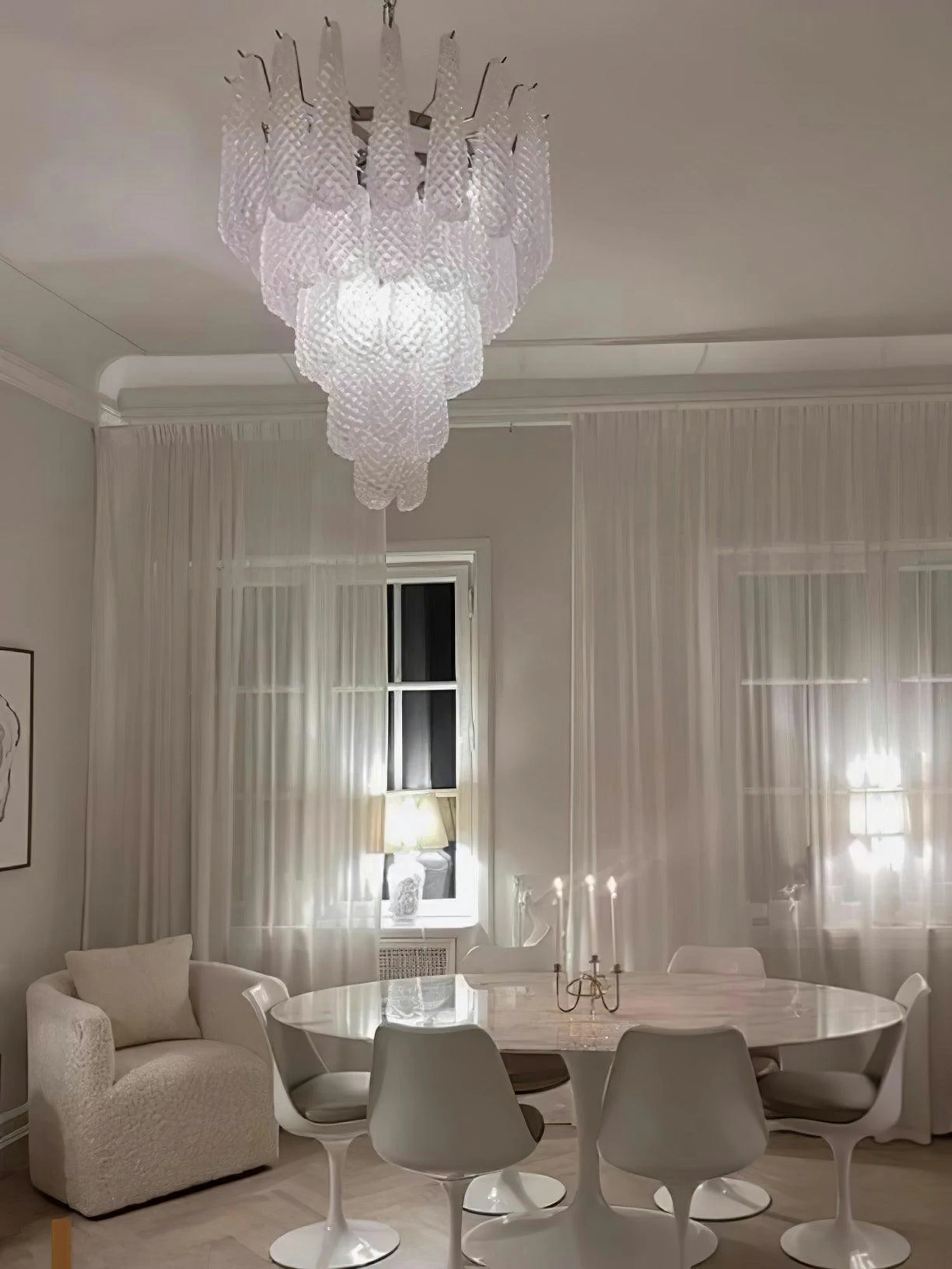 Grid Glass Waterfall Chandelier - Image 11