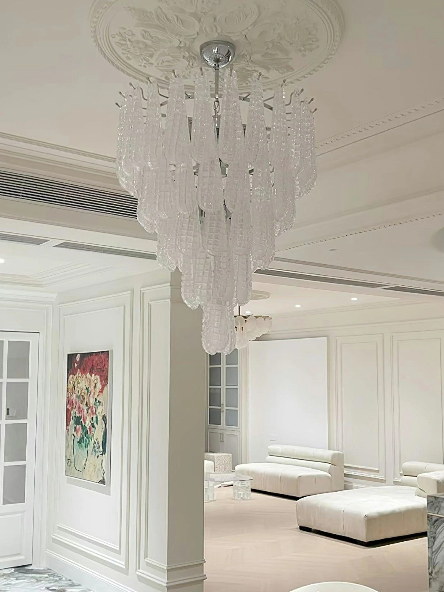 Grid Glass Waterfall Chandelier - Image 9