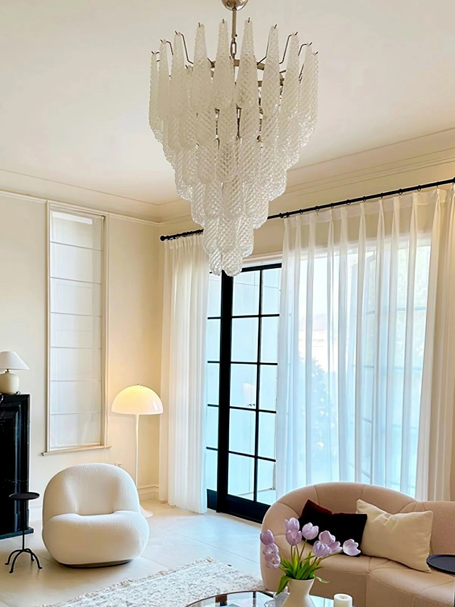 Grid Glass Waterfall Chandelier - Image 2