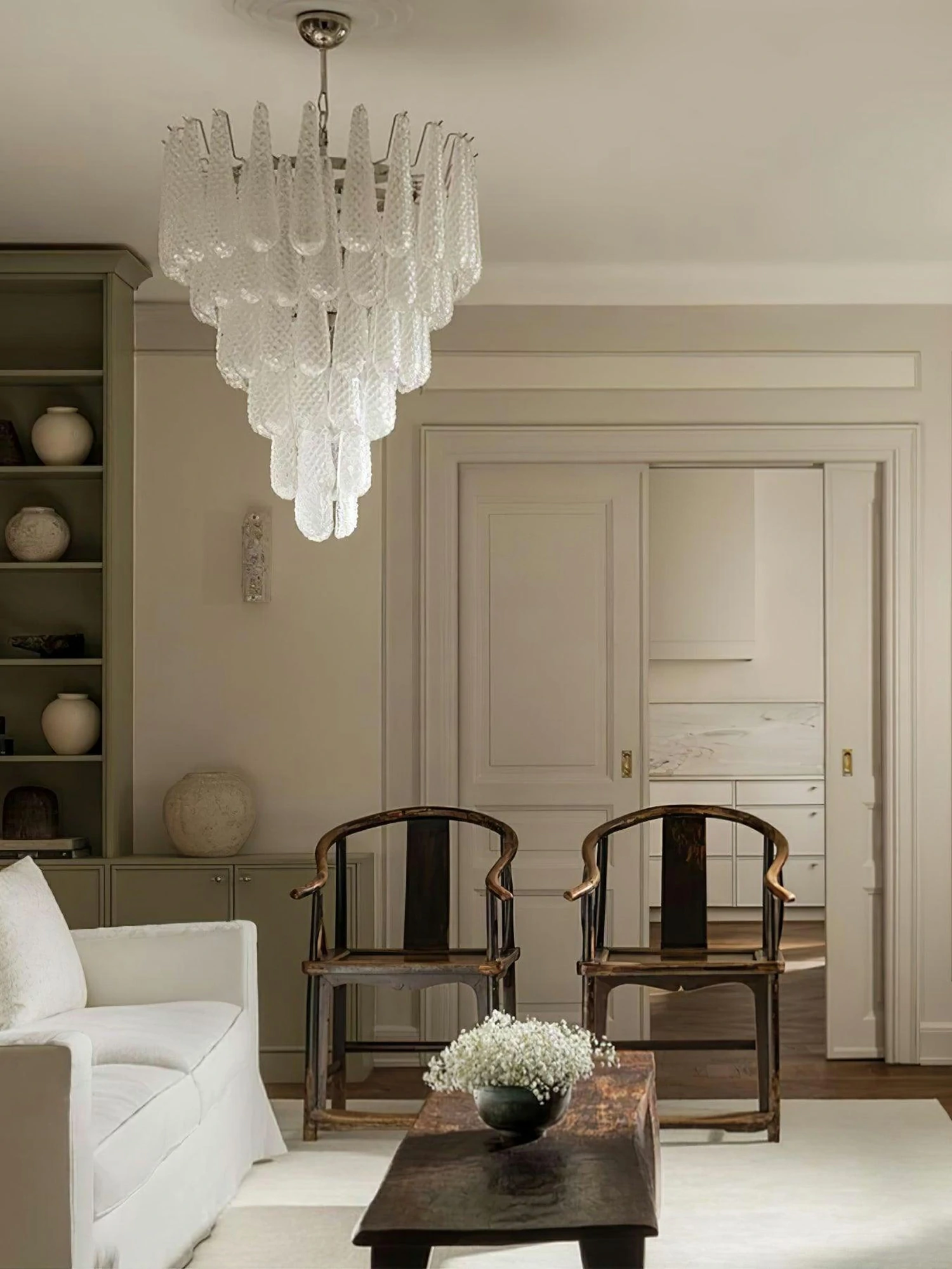 Grid Glass Waterfall Chandelier - Image 12