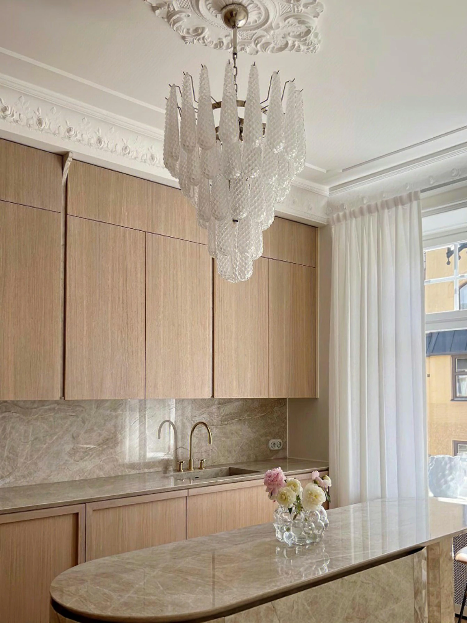 Grid Glass Waterfall Chandelier - Image 7
