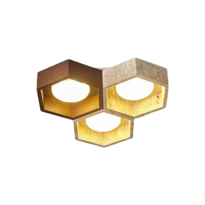 Honeycomb Travertine Ceiling Lamp